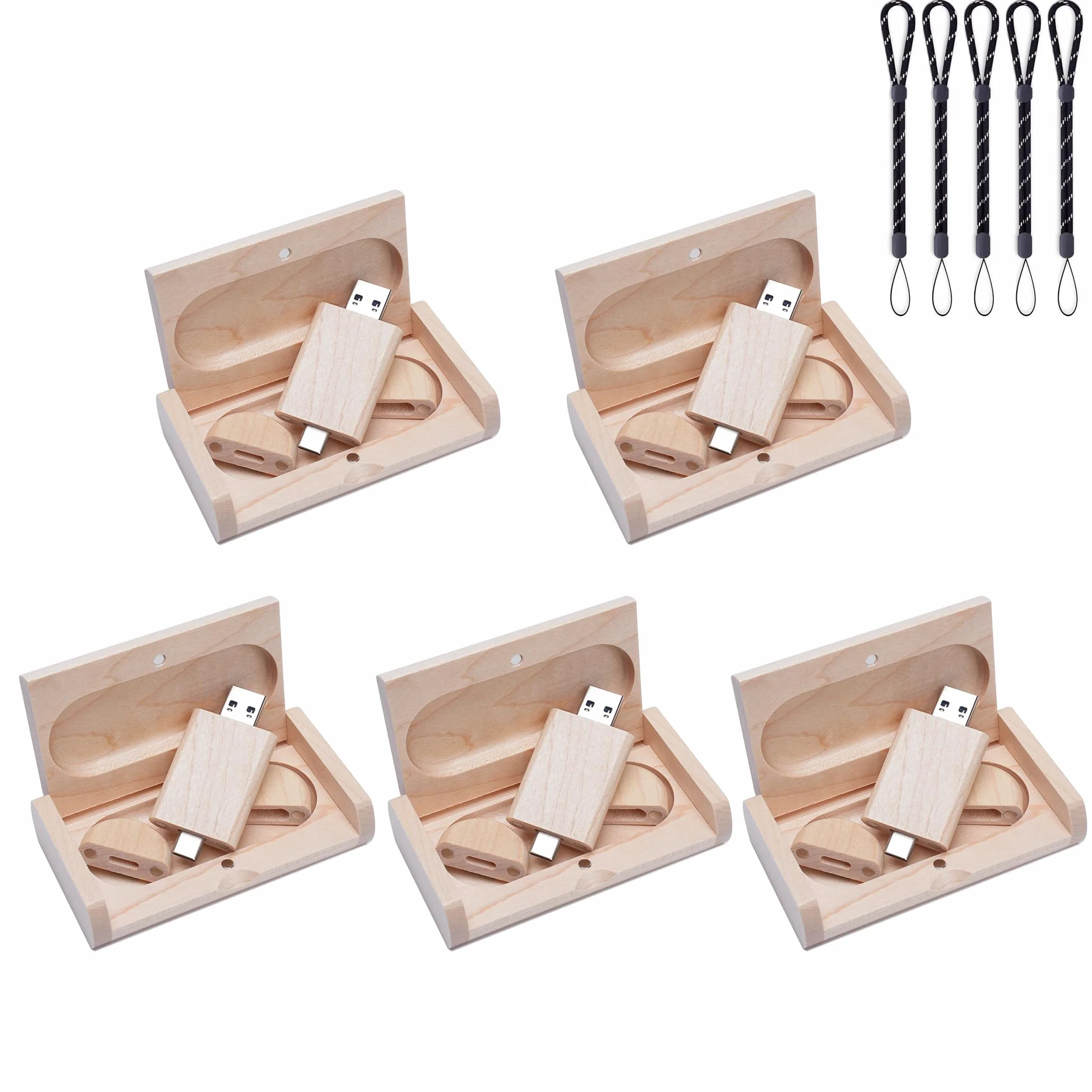 5 x pamięć USB C 16 GB, szybki dysk flash USB 2.0, typ C, podwójny OTG, klonowe pudełko do telewizora, samochodu, smartfona, PC, laptopa..