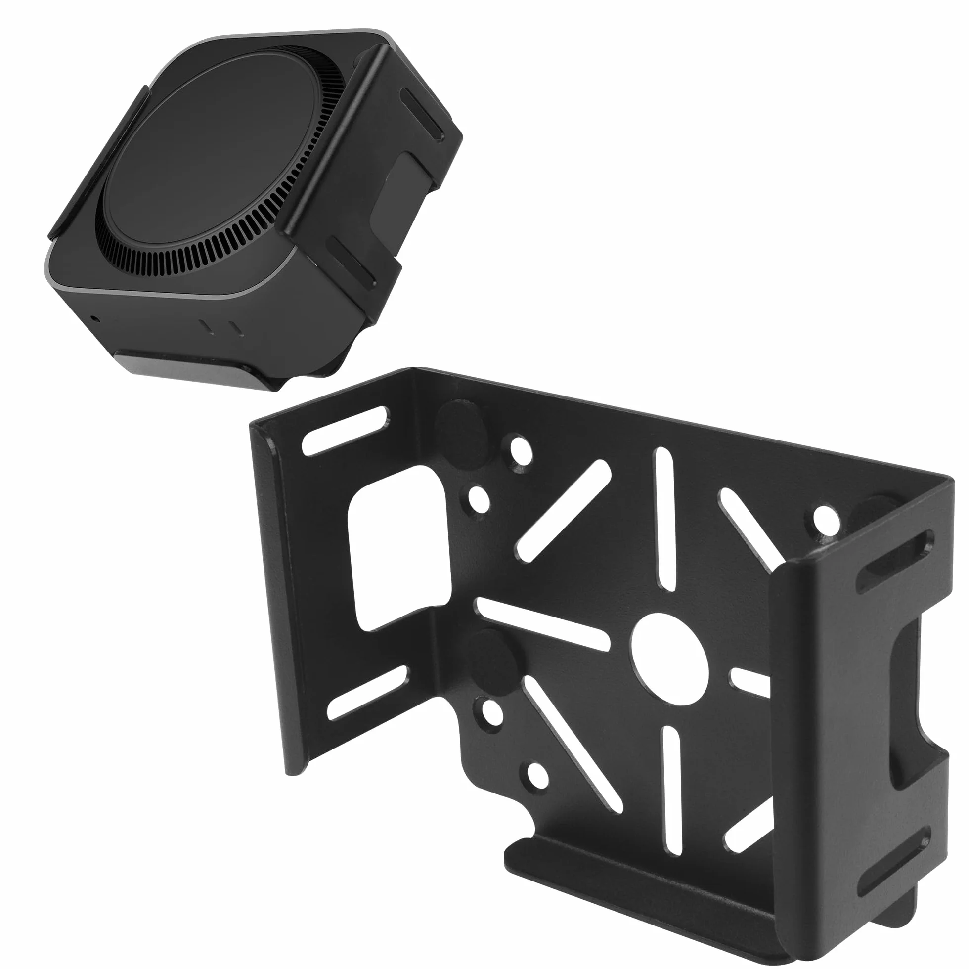 NEWZEROL Uchwyt VESA kompatybilny z Mac mini M4 / Pro, stal węglowa, oszczędność miejsca, uchwyt pod biurkiem/ścianą/za monitorem, odporna na zarysowania konstrukcja odprowadzania ciepła, do biura