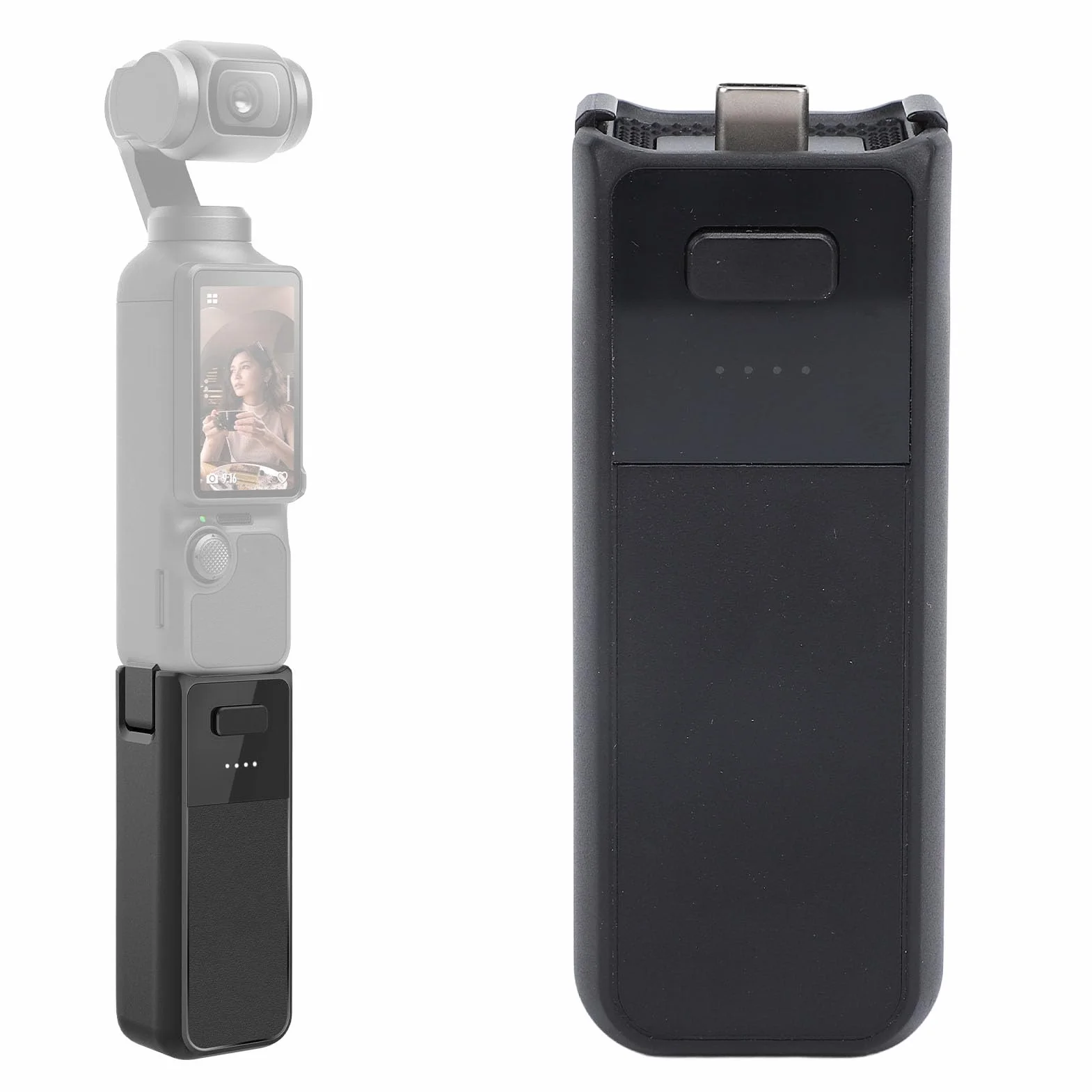 Uchwyt Baterii do Pocket 3 Creator Combo, Uchwyt Baterii Pocket 3, Zarezerwowany Gwint 1/4”, Wbudowana Bateria 2800 MAh, Szybkie ładowanie 10 W