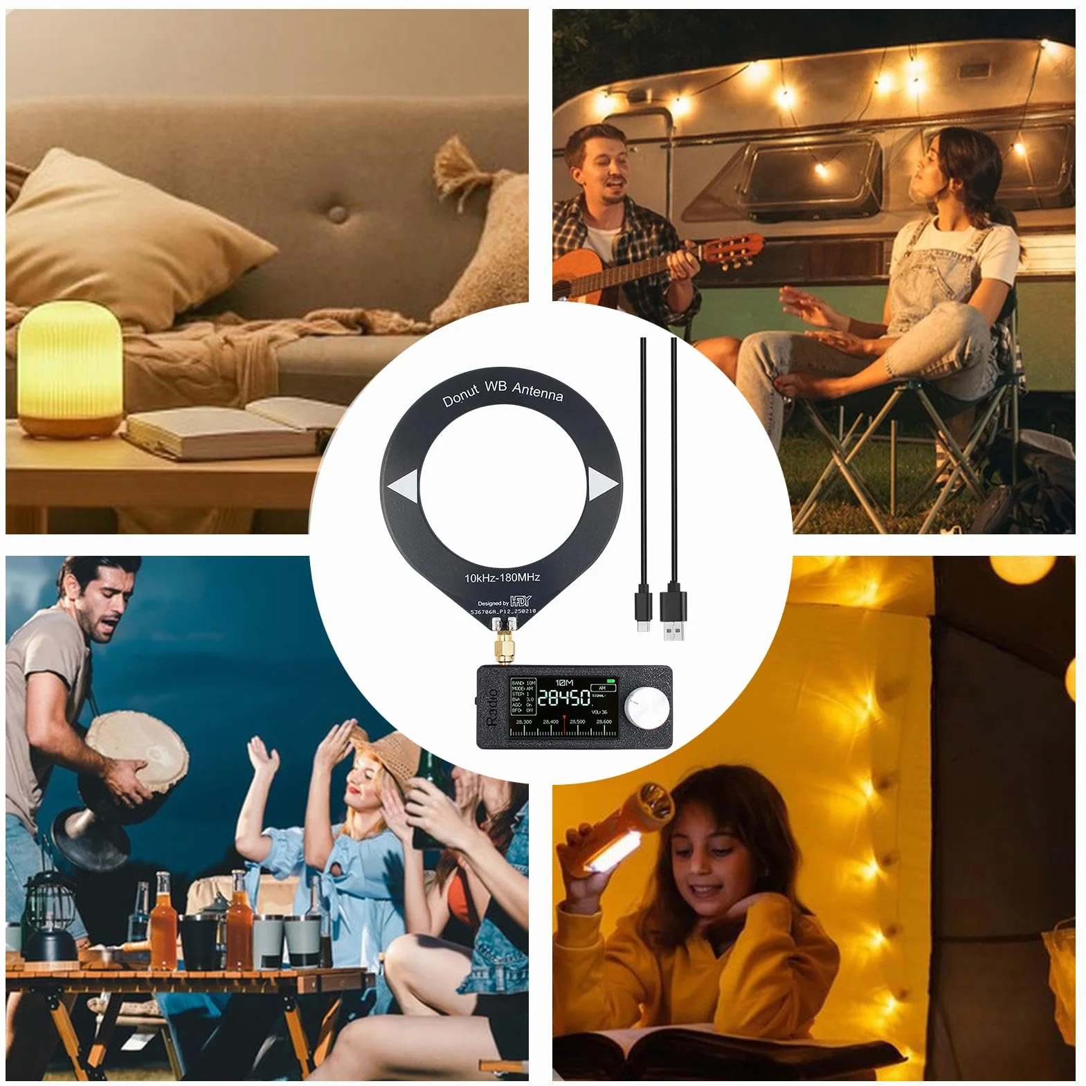 Ma?e radio, wszystkie odbiornik radiowy Band,Radia SW ze wszystkimi pasmami - Kompaktowy, bateria 800 mAh, kontrola g?ówna ESP-32-S3, z anten? dla lepszego wra?enia u?ytkownika