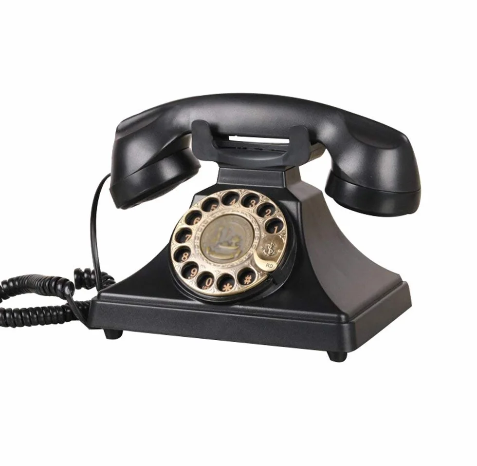 Antyczny telefon retro, telefon stacjonarny, replika, zabytkowy telefon stacjonarny retro, telefon domowy, telefon biurowy, wystrój salonu do domu/biura