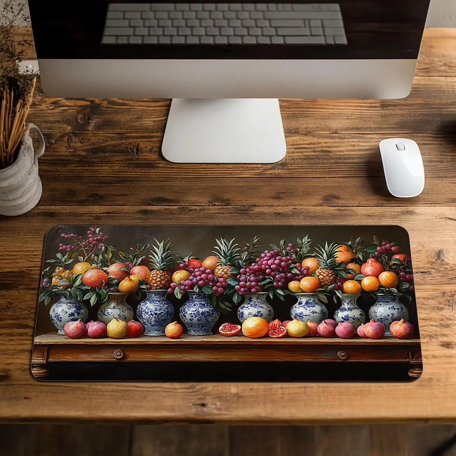 Podkładka pod mysz z roślinami, XXL, 60 x 140 x 0,3 cm, podkładka na biurko, owoce, wodoodporna, podkładka pod mysz, dokładność, prędkość, akcesoria do gier, laptop, biuro, prezent dla mężczyzn, FSBD
