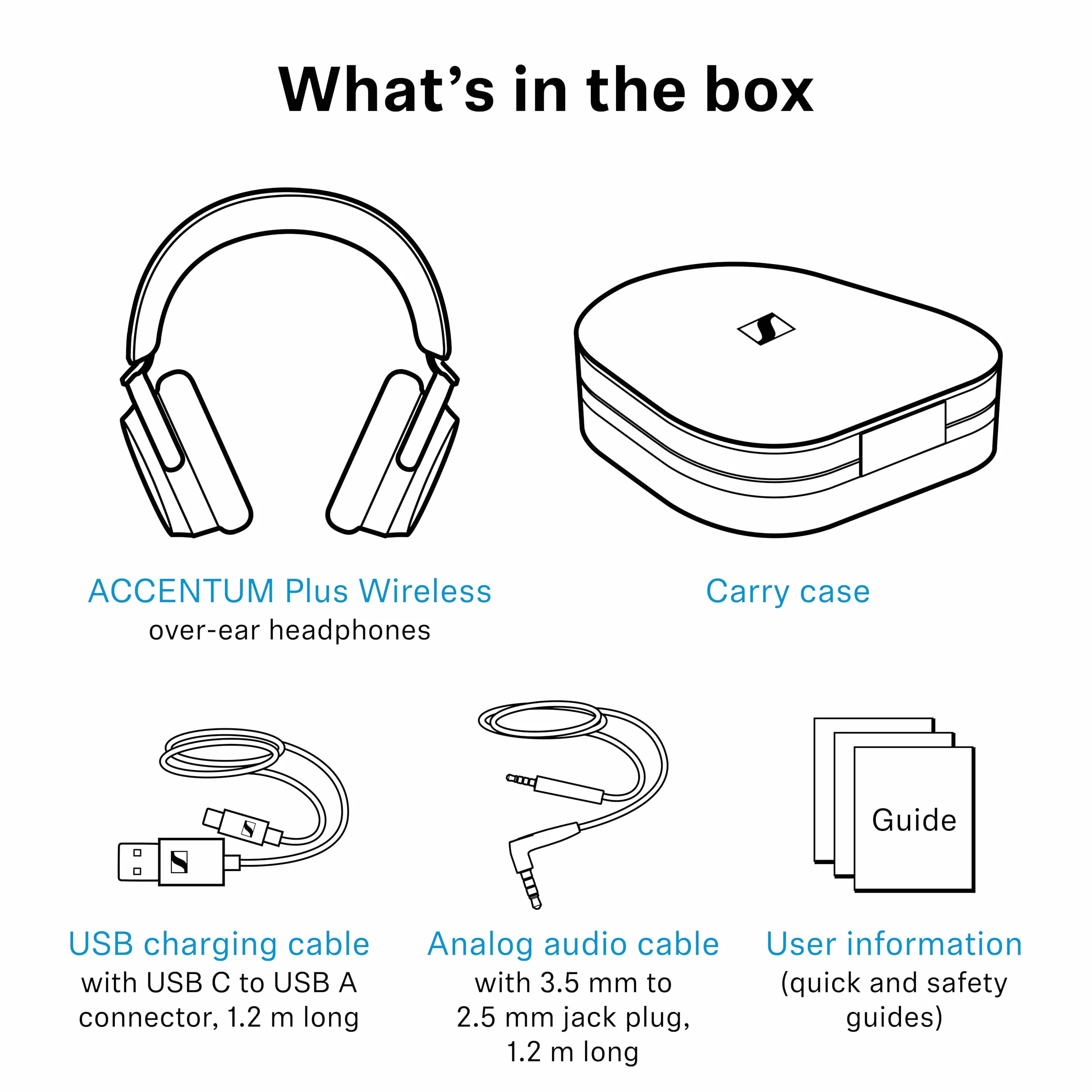 Sennheiser ACCENTUM Plus bezprzewodowe słuchawki Bluetooth – funkcja szybkiego ładowania, czas odtwarzania baterii 50 godzin, adaptacyjne hybrydowe ANC, personalizacja dźwięku, sterowanie dotykowe