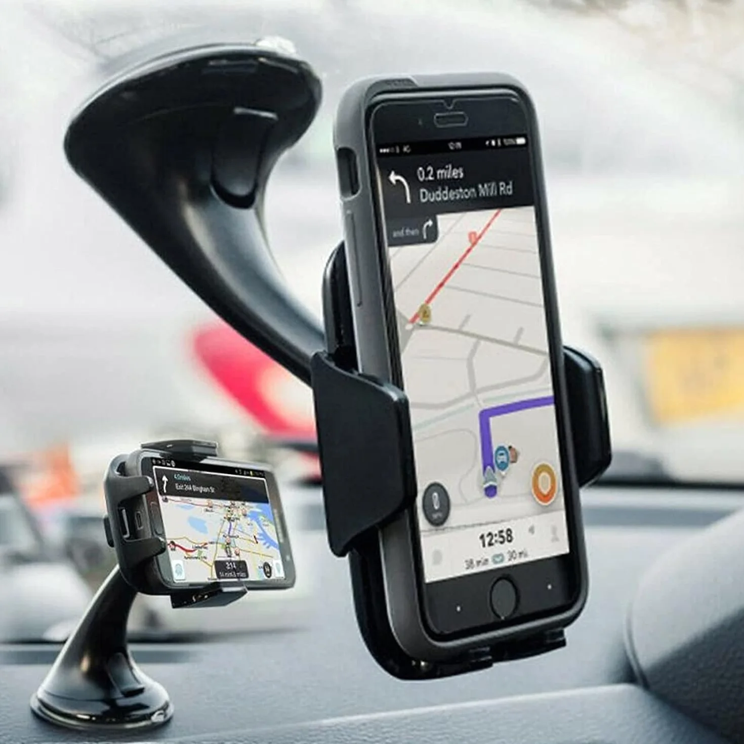 Uchwyt na Telefon Komórkowy Akcesoria samochodowe Uniwersalna obrotowa szyba samochodowa 360 stopni Uchwyt samochodowy z przyssawką GPS Stojak na telefon samochodowy Uchwyt Samochodowy