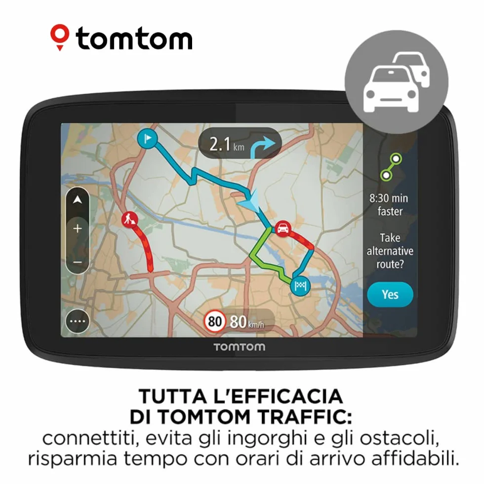 TomTom GO Essential urządzenie nawigacyjne - 5", ochrona przed korkami dzięki TomTom Traffic, aktualizacje map Europe, aktualizacje przez Wi-Fi (odnowione)
