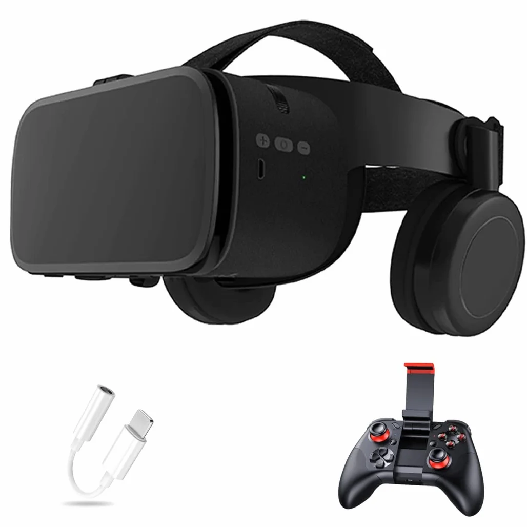 Okulary VR, zestaw słuchawkowy z wirtualnej rzeczywistości, zestawy słuchawkowe VR obsługujące Android i IOS, połączenie Bluetooth do iPhone 13 Pro Max/13 Pro/12/11, do Samsung Galaxy S21, Huawei, Xiaomi