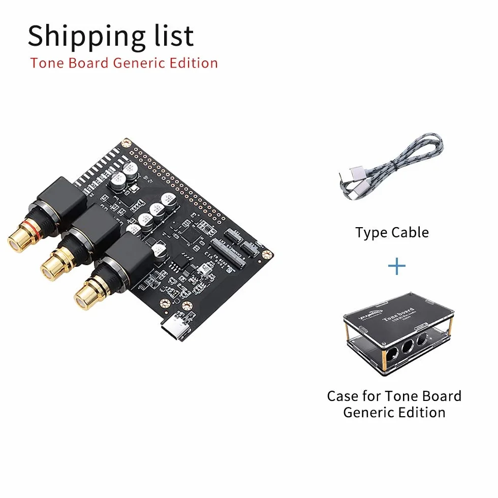 Khadas Tonboard Hi-Res Audio USB DAC oparty na chipie 32-bitowy ES9038Q2M XMOS XU208 zewnętrzna karta dźwiękowa z pakietem wejść S/PDIF z akrylową obudową DIY (wersja ogólna)