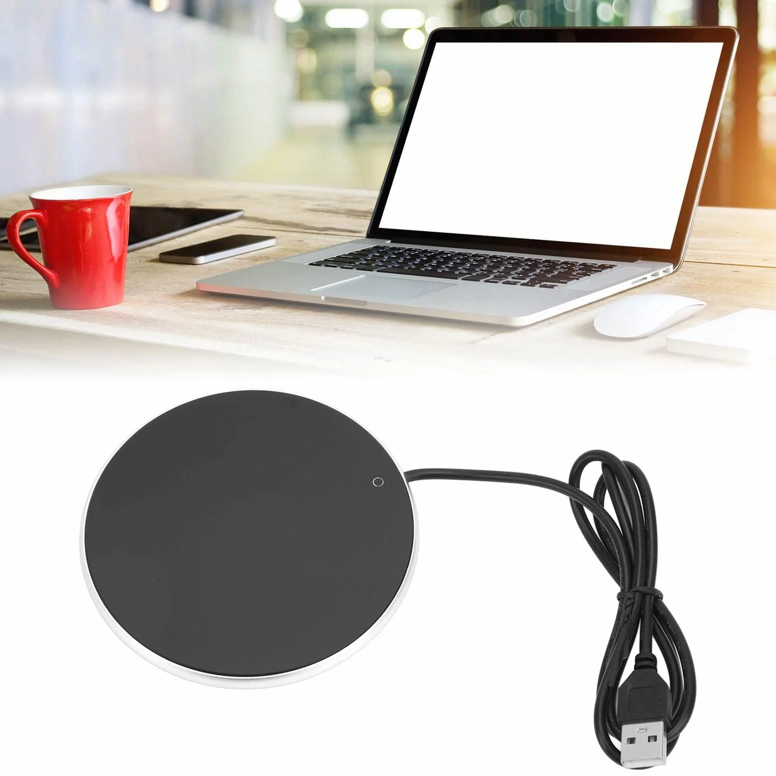 Podgrzewacz do Filiżanek USB, Płyta Grzewcza, Stała Temperatura 55°C