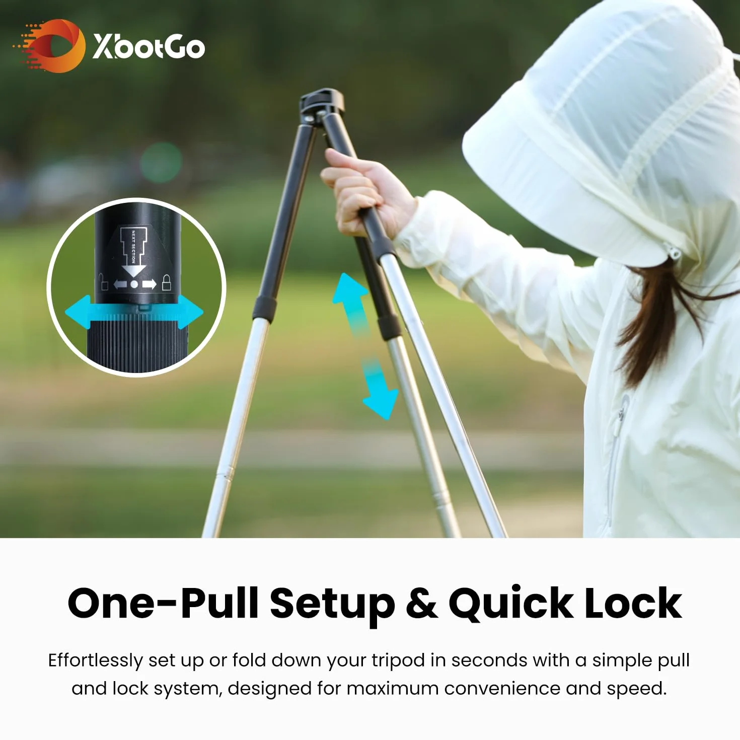 Aktualizacja statywu T1, wysokość 1,1 m, nośność 3 kg, lekkie aluminium, kompatybilny z XbotGo Chameleon Sports Gimbal, bardzo szybki montaż, łatwy montaż, przenośny