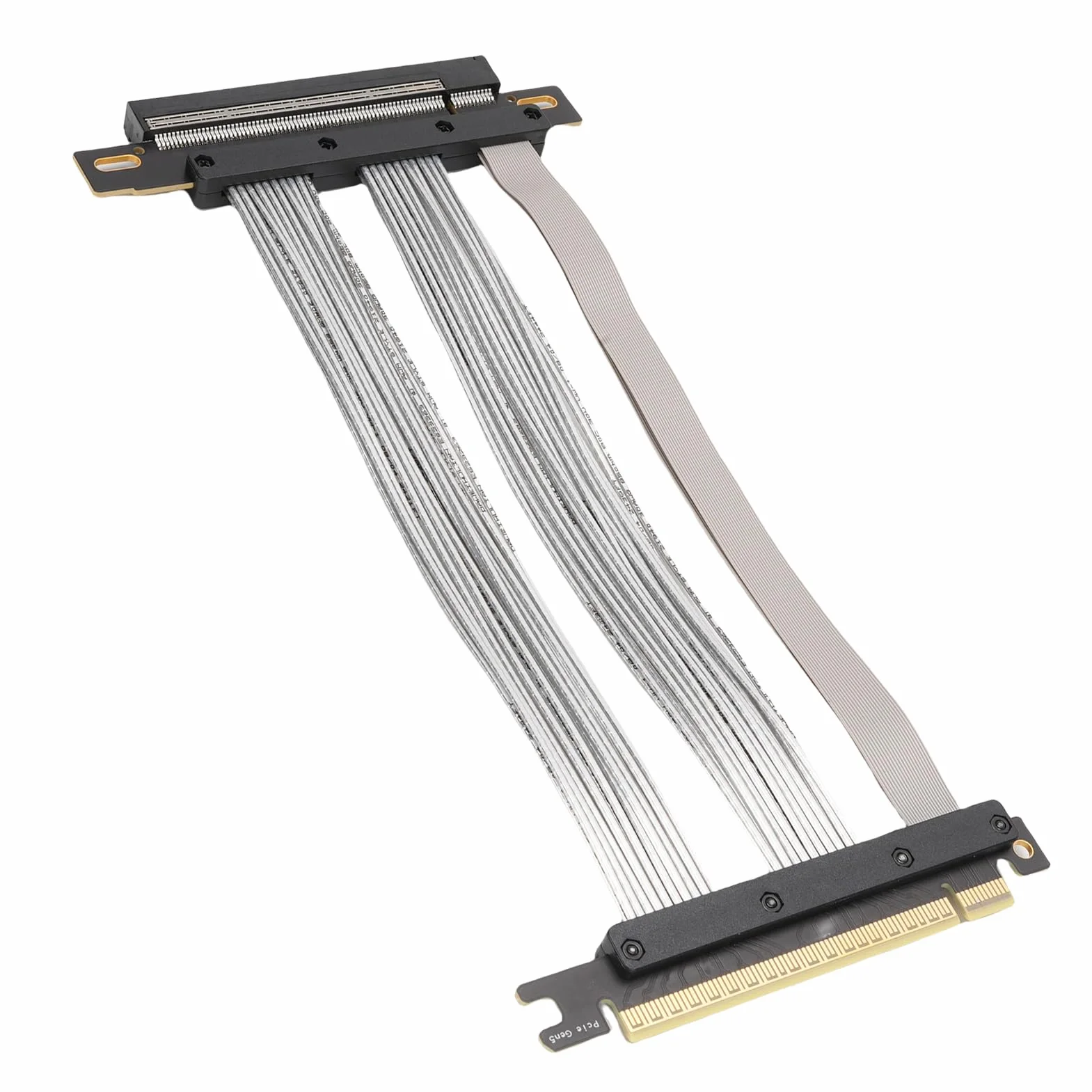 GOWENIC PCIE 5.0 16x Kabel Pionowy Wysoka wydajność dla Przedłużenia Karty Graficznej na Komputery PC i Serwerów ABS Silver 1 Sztuk (15 cm)