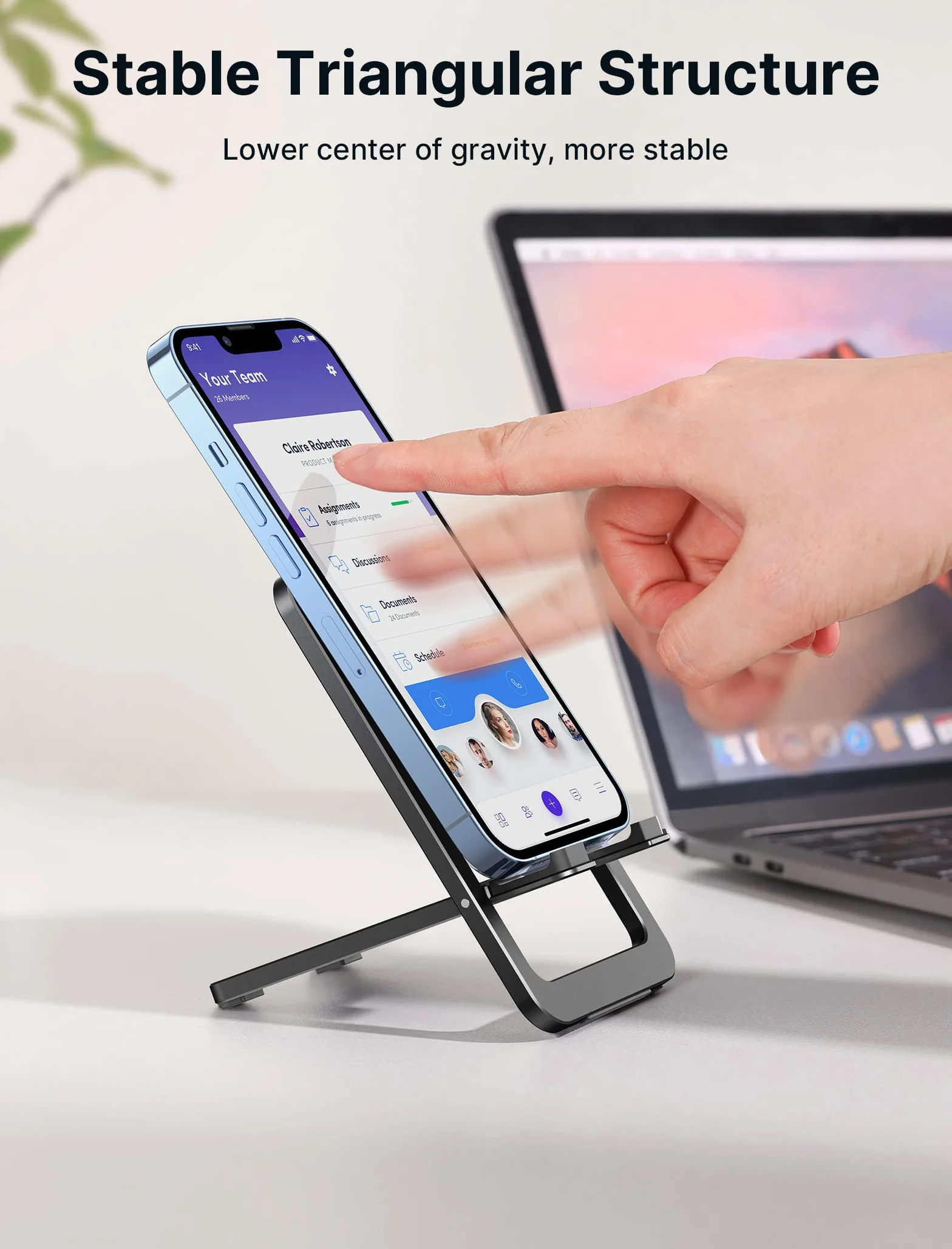 Stojak na telefon komórkowy JSAUX, składany aluminiowy uchwyt na telefon komórkowy Stół Uchwyt na telefon komórkowy Stojak na telefon komórkowy kompatybilny z iPhone 17 16 15 14 13 12 Pro Max X Xr