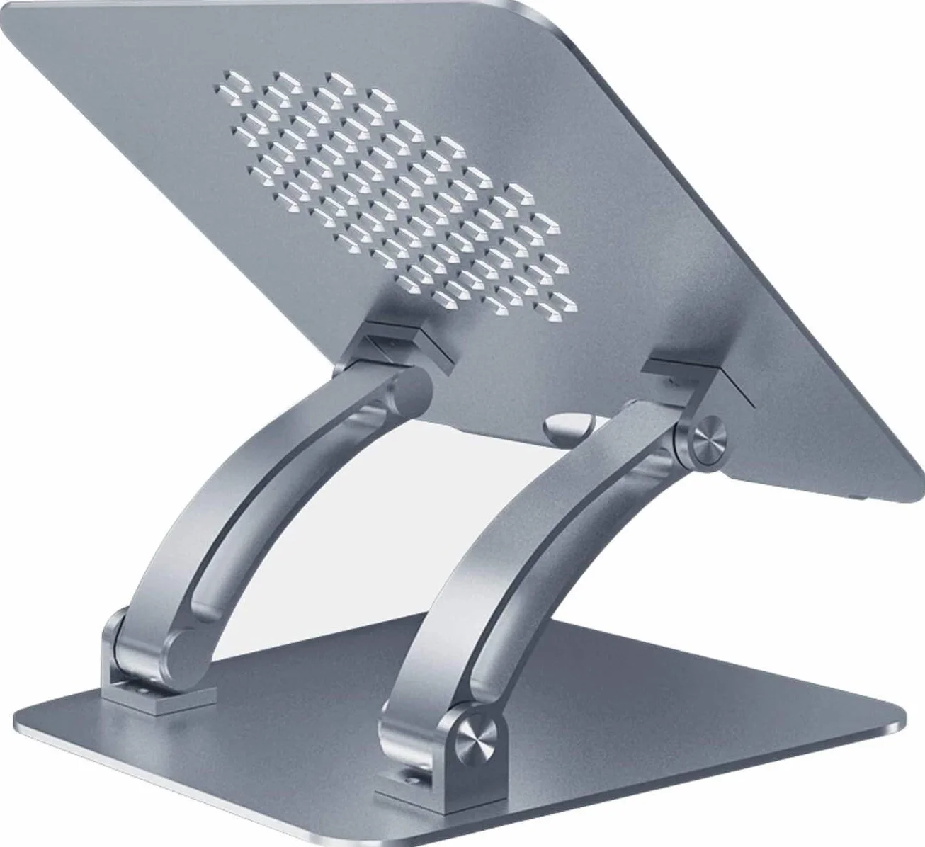 Stojak na laptopa Podstawka na biurko Wentylowany aluminiowy uchwyt na biurko Regulowany stojak na laptopa z antypoślizgowym silikonem Składany Ergonomiczny do biblioteki Biurowa kawiarnia, przenośny