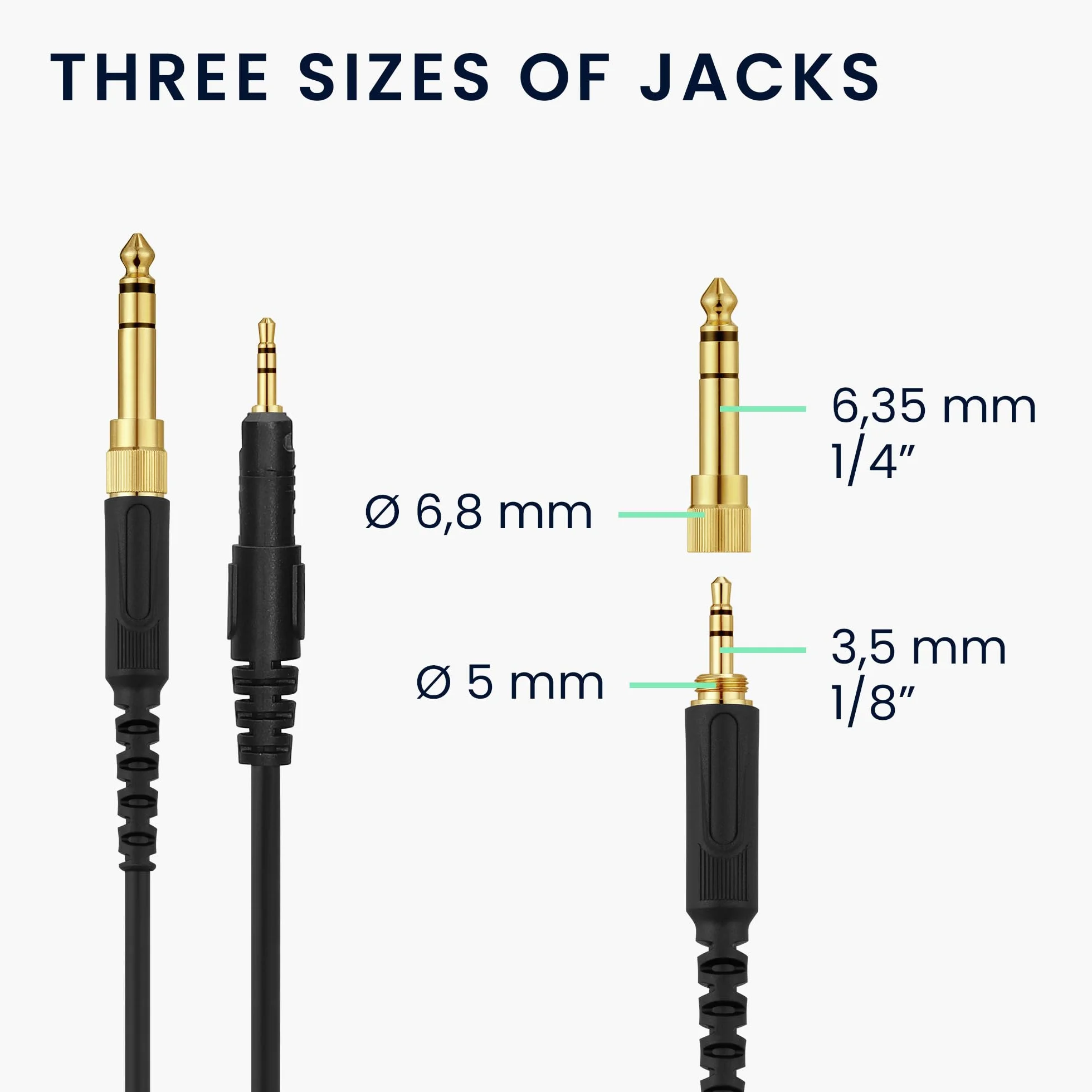 kwmobile zamienny kabel do słuchawek jack 3,5 mm - kompatybilny z AudioTechnica ATH-M50X / M40X / M60X / M70X - 120 - w kolorze czarnym