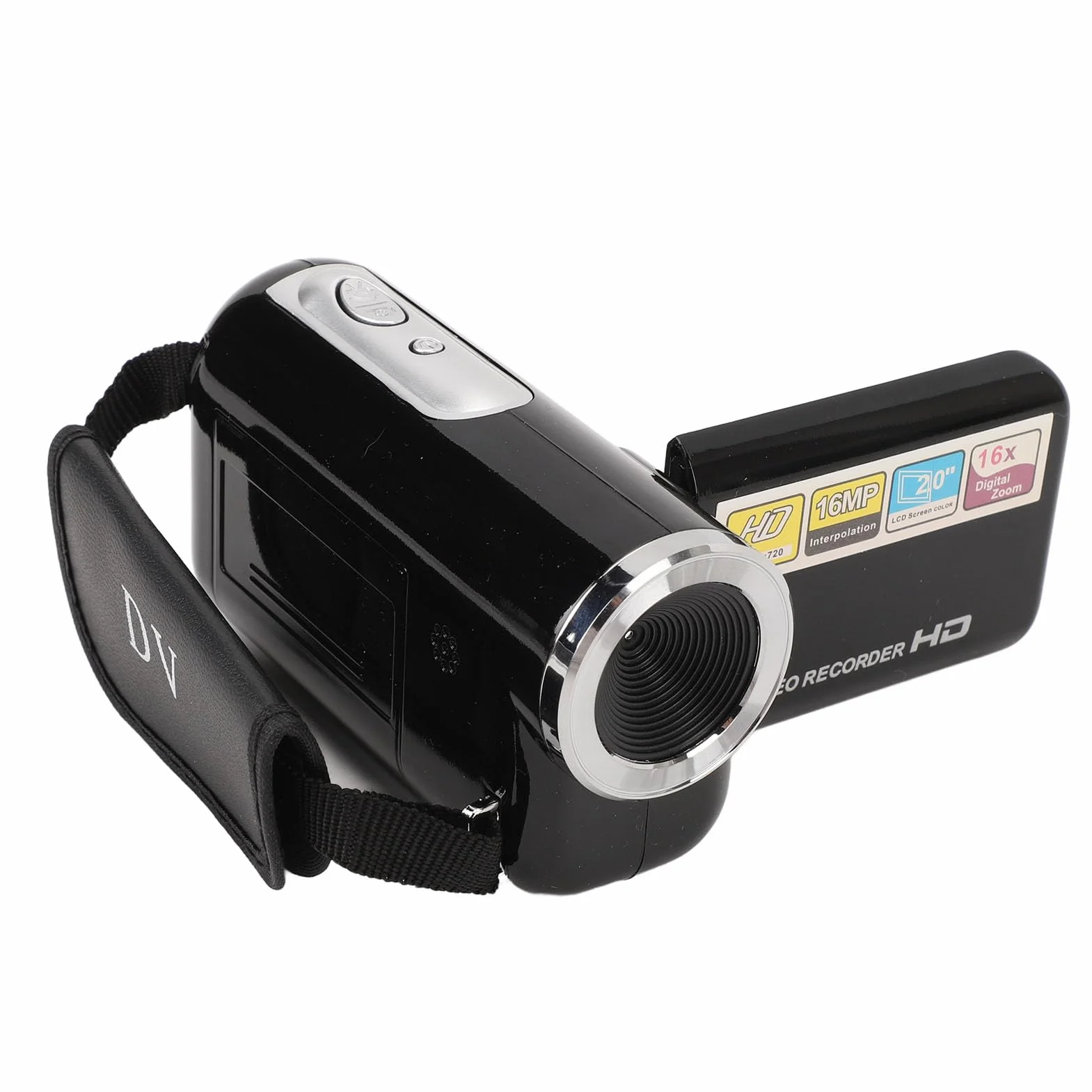 D22 Kamera Wideo FHD 16 MP 1080 P z 16-krotnym Zoomem Cyfrowym, Obrotowy Ekran 2,0 Cala, Cyfrowa Handycam Przeciwwstrząsowa z Gwintem 1/4 Cala do Vlogowania