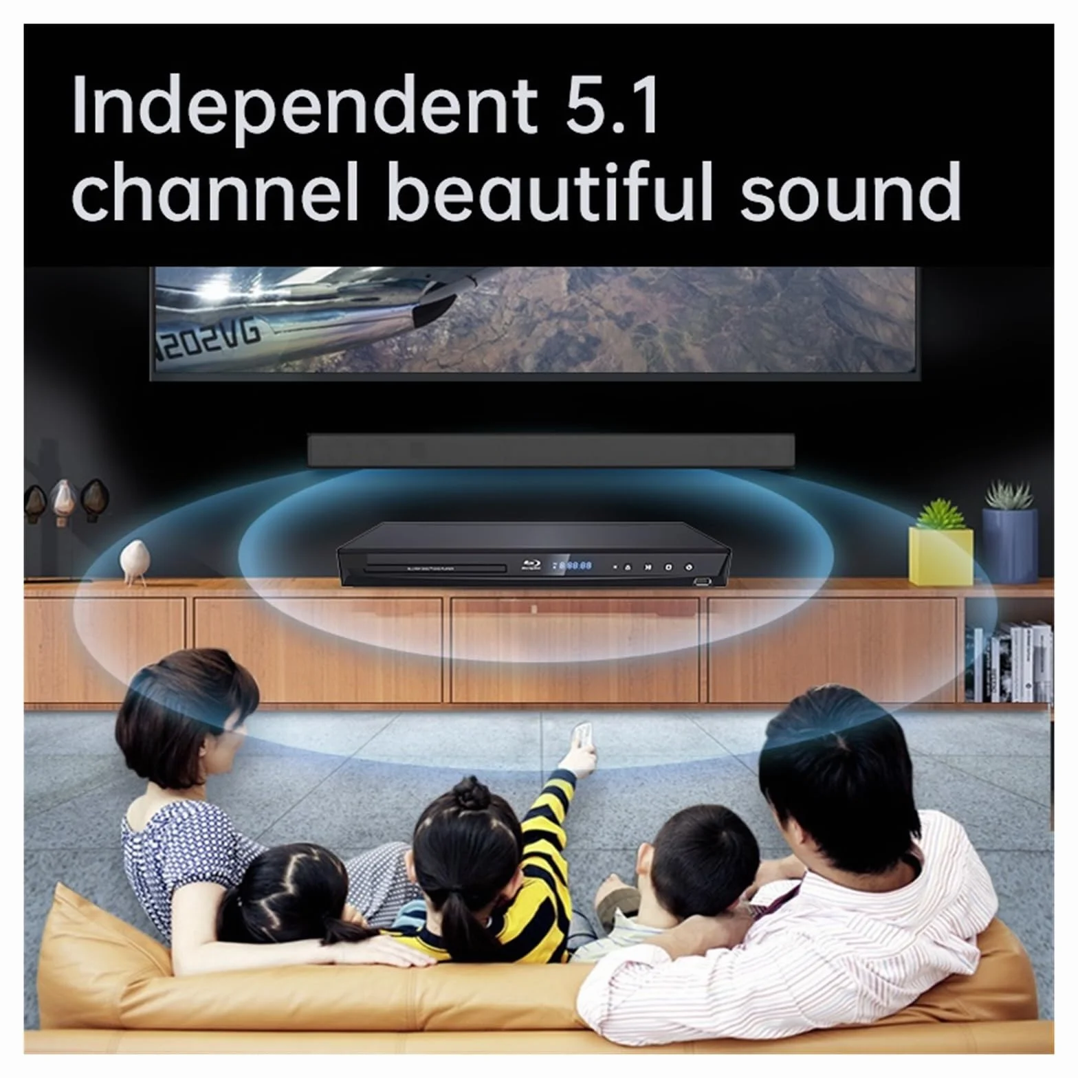 Odtwarzacz Blu-ray G3005, przenośny odtwarzacz 3D 5.1-kanałowy, obsługuje dekodowanie 1080P HD, pełny obszar