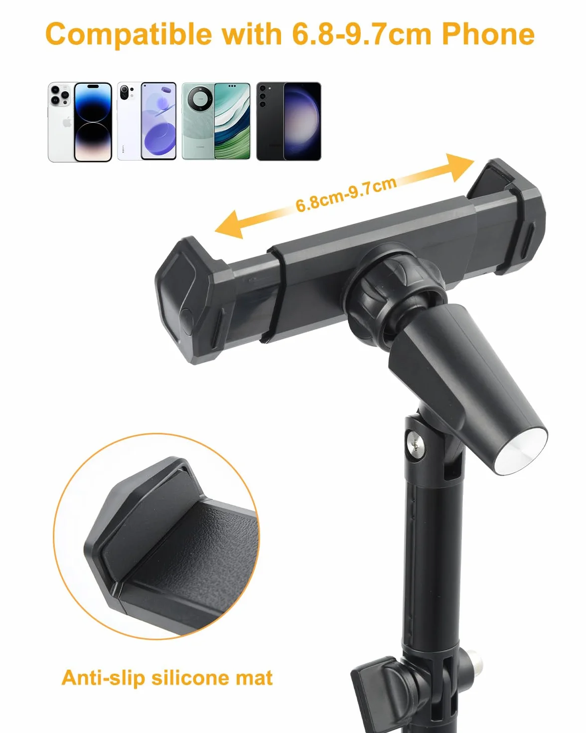 UTEBIT Stojak na telefon do biurka, Regulowana uchwyt na telefon, Wielo-kątowy uchwyt na telefon, Stojak na telefon do biurka Kompatybilny z iPhone 14 13 12 11 Pro Max/Galaxy/Huawei/Xiaomei