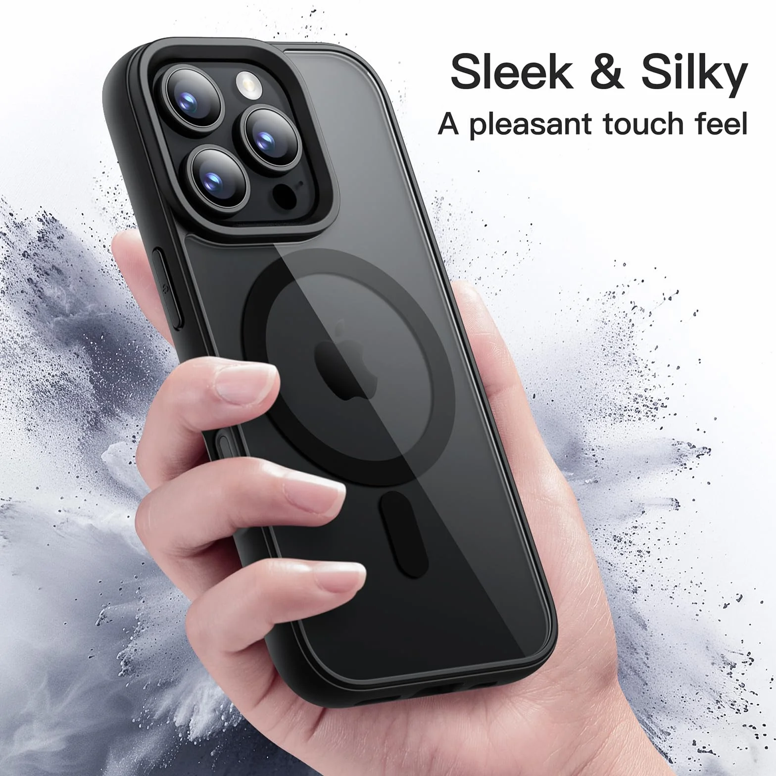 JETech Magnetyczne Etui dla iPhone 16 Pro 6,3 Cala Kompatybilne z MagSafe, Bumper Telefonu Osłona, Jednokolorowa Matowe Ramka z TPU, Odporny na Zarysowania Przejaśniać Tył (Czarny)