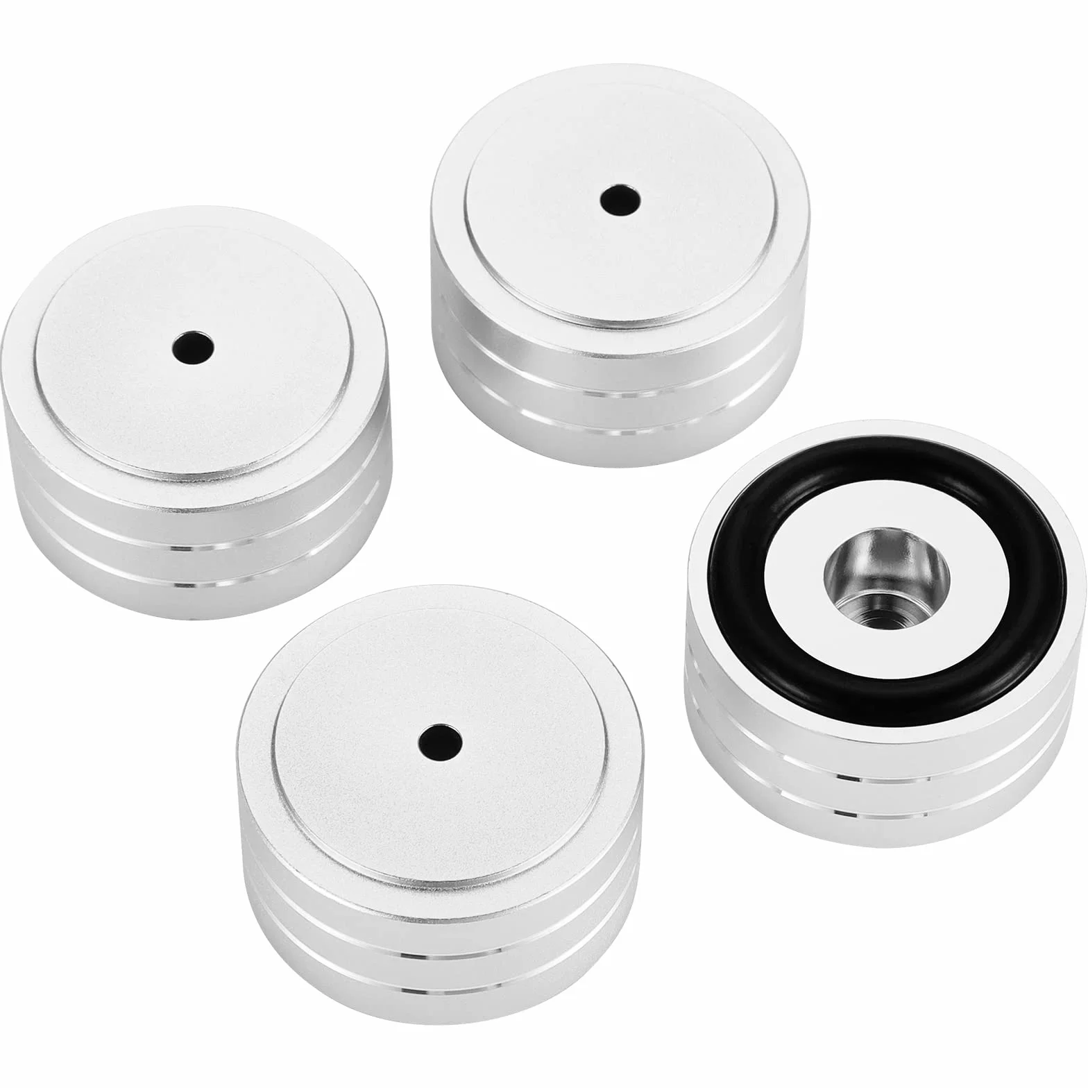 4 aluminiowe nóżki do głośnika do gramofonu HiFi, 40 x 20 mm nóżki amortyzatorów (czarne)