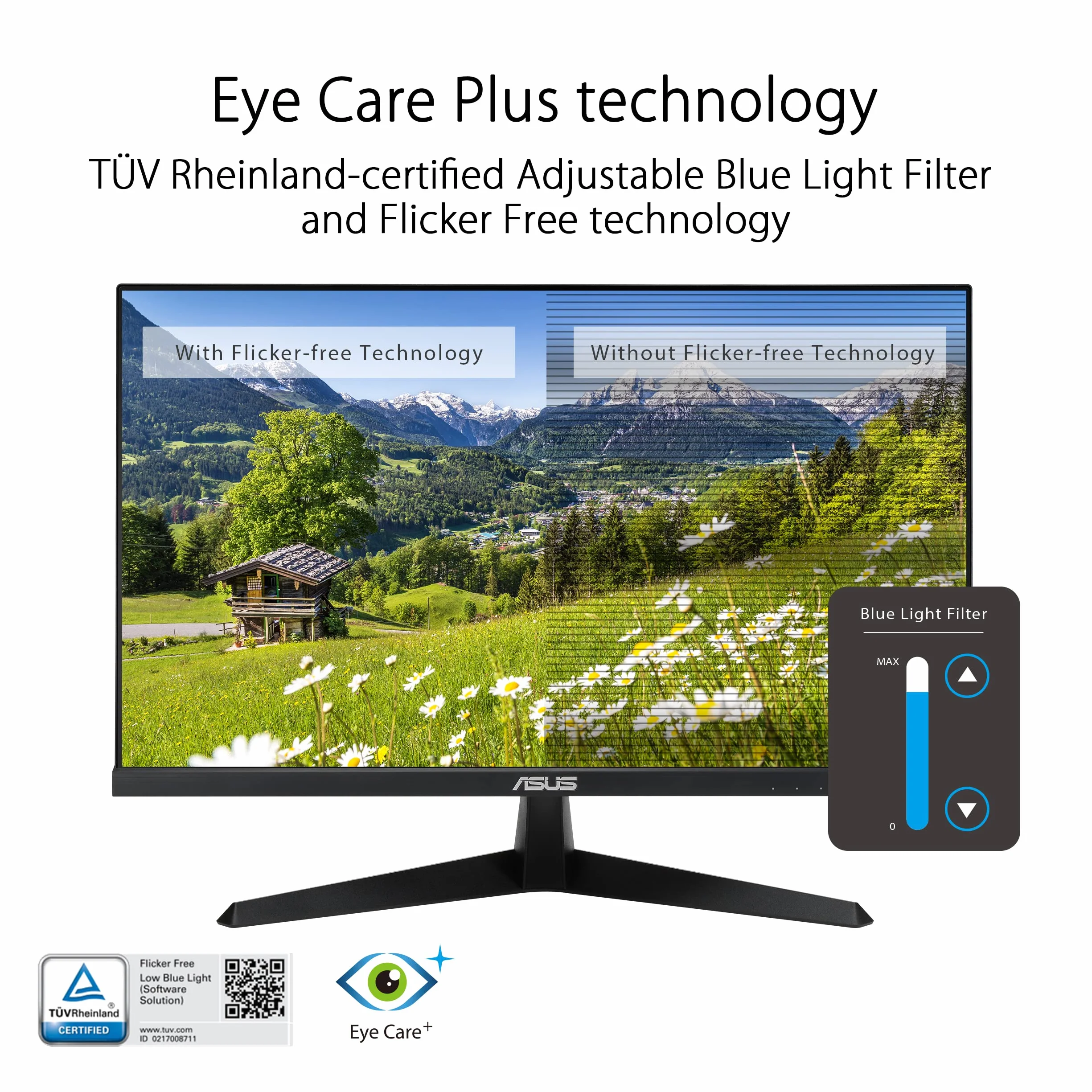 ASUS VY249HGE monitor gamingowy, 24", Full HD, 144 Hz, 1 ms MPRT, FreeSync Premium, GameFast Input – panel IPS, Vesa 100 x 100, 16:9, 1920 x 1080, HDMI