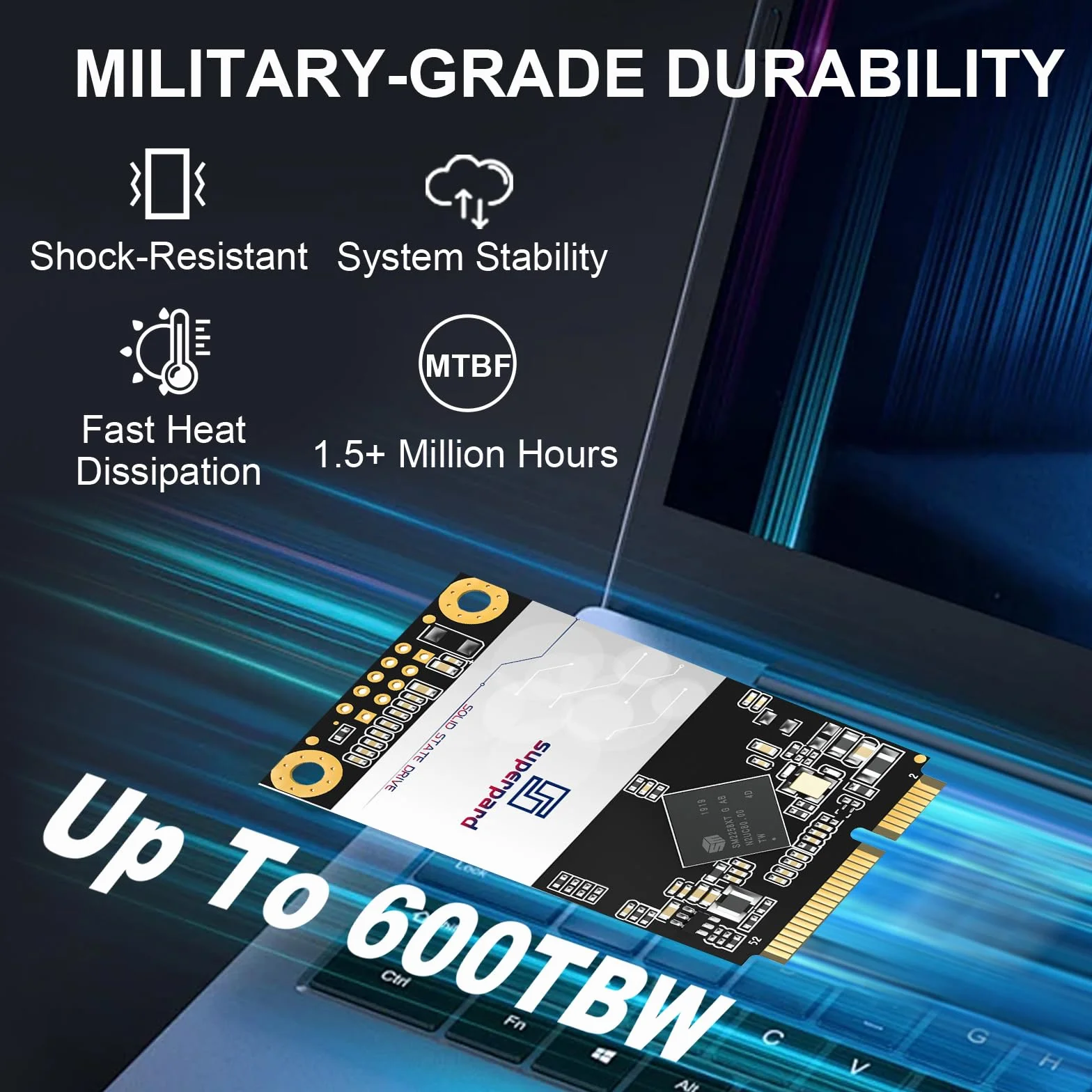 mSATA SSD 128 GB SATA III, wewnętrzny dysk twardy SSD, kompatybilny ze starszymi laptopami i komputerami przemysłowymi