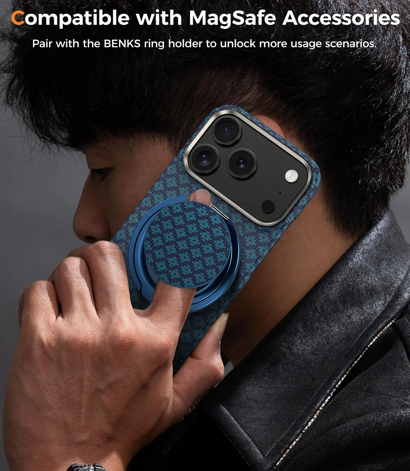 BENKS Ultra cienkie etui do iPhone 17 Pro, wykonane z włókien aramidowych Dupont Kevlar, etui na telefon komórkowy iPhone 17 Pro, odporne na uderzenia, odporne na zarysowania, smukłe etui na telefon