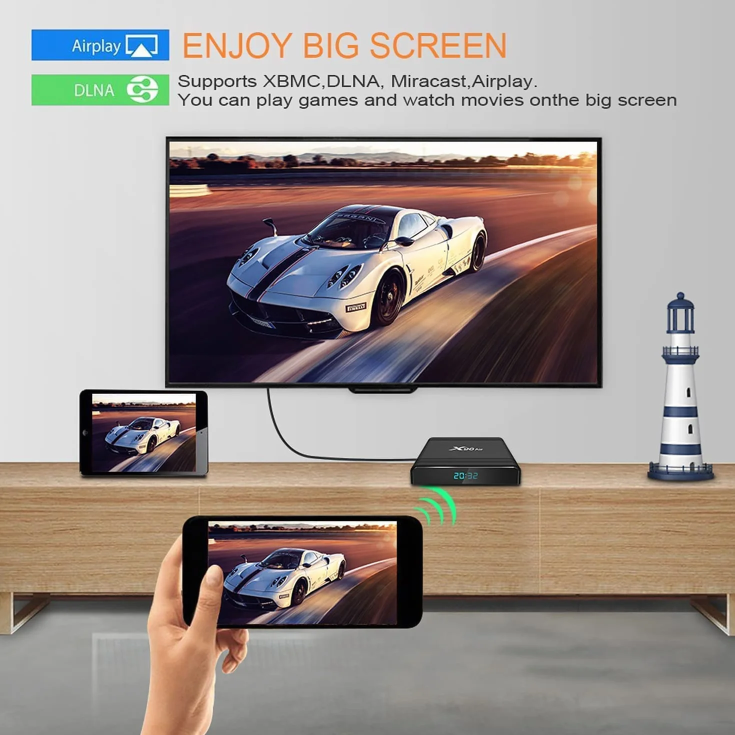Smart TV Box, X96 Air Android TV Box Android 9.0 Amlogic S905X3 4 GB/64GB 2,4G / 5G WiFi dwuzakresowe 8K dekodowanie wideo UHD 4K odtwarzacz multimedialny, 2gb+16 gb