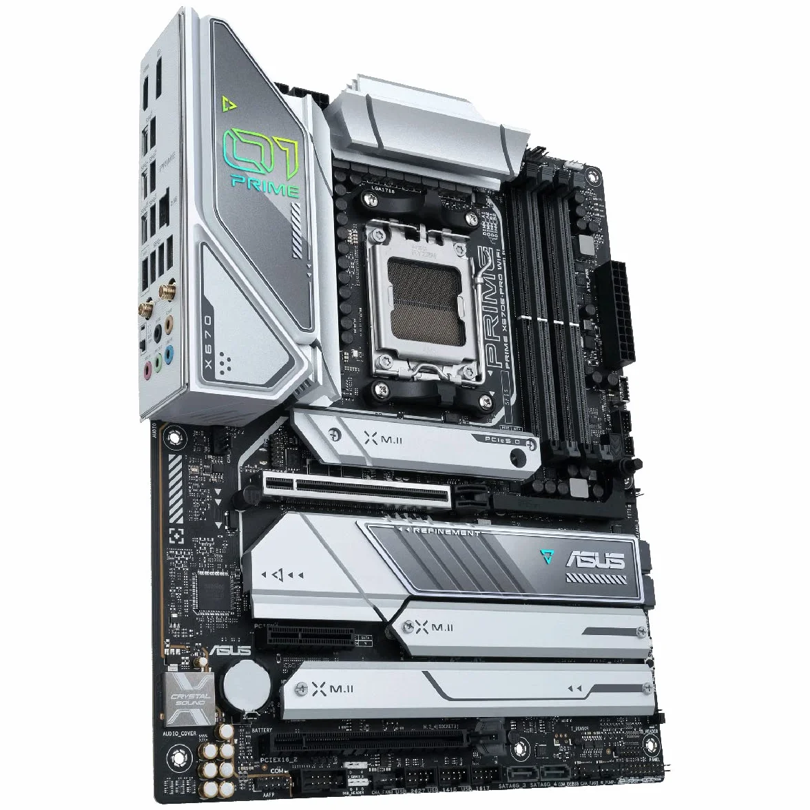 ASUS 90MB1BL0-M0EAY0 PRIME X670E-PRO WiFi płyta główna do gier AMD AM5 (Ryzen 7000, ATX, PCIe 5.0, 4. M.2, pamięć DDR5, USB 3.2 Gen 2 Typ-C, Aura Sync oświetlenie RGB)