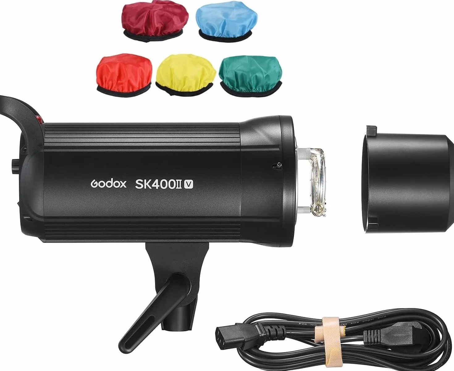 Godox SK400II-V Ulepszona lampa błyskowa fotograficzna 400 W, moc 5600 ± 200 K, wbudowana, bezprzewodowy system X 2,4 G, z uchwytem Bowensa, lampa regulacyjna LED, osłona lampy
