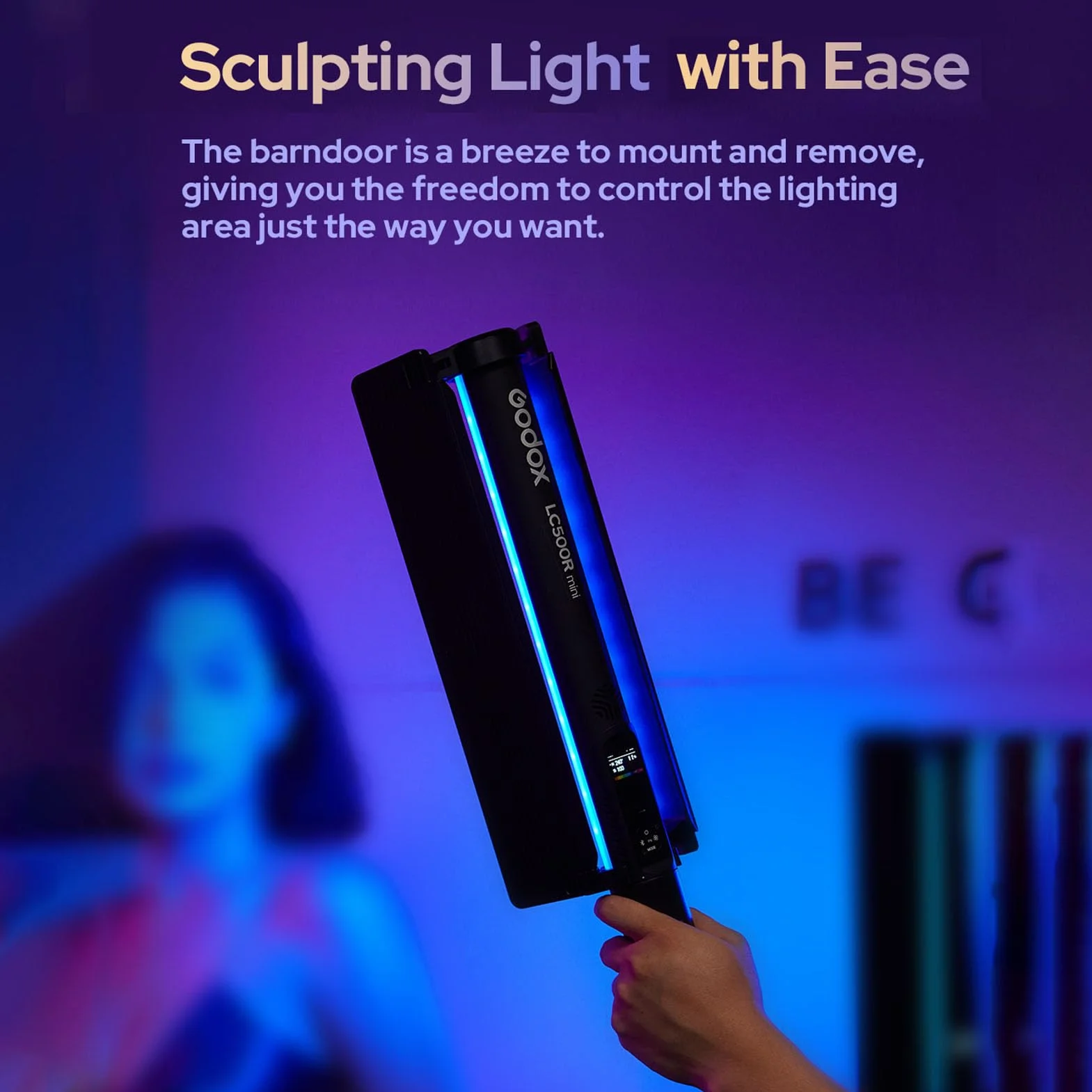 GODOX LC500R Mini kij Luminous LED Lampa 20 W RGB 2500K-8500K Rura Przenośna lampa fotograficzna Światło Różdżka LED CRI≥95 Zmienna intensywność 15 efektów FX Obsługa