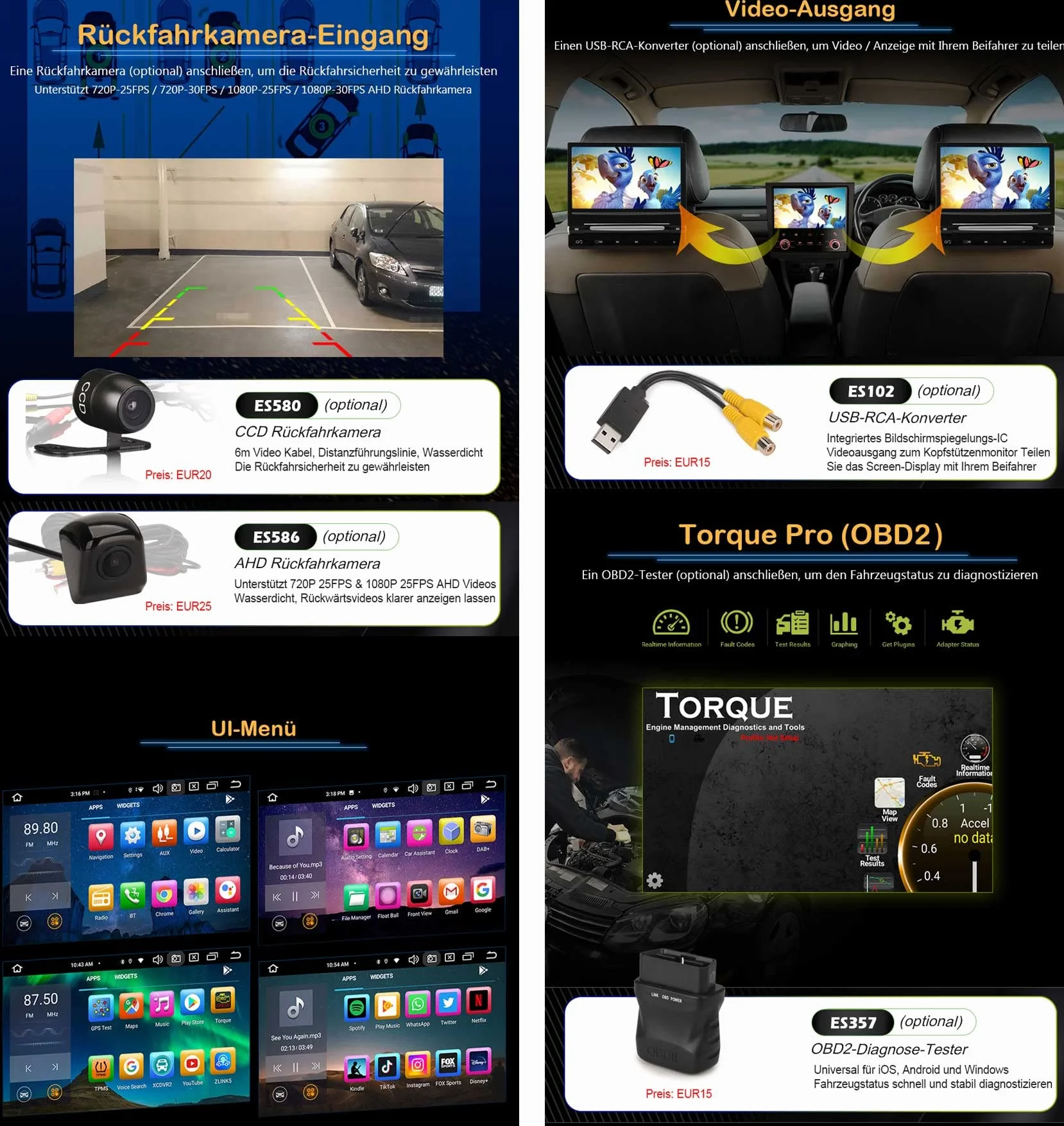 Erisin Android 12 4 GB RAM + 64 GB ROM radio samochodowe z GPS do BMW E46 M3 325 3 318 320 Rover 75 MG ZT 7 cali Multimedia Bluetooth nawigacja ekran dotykowy CarPlay DAB+ WiFi 4G FM Radio A2DP OBD2