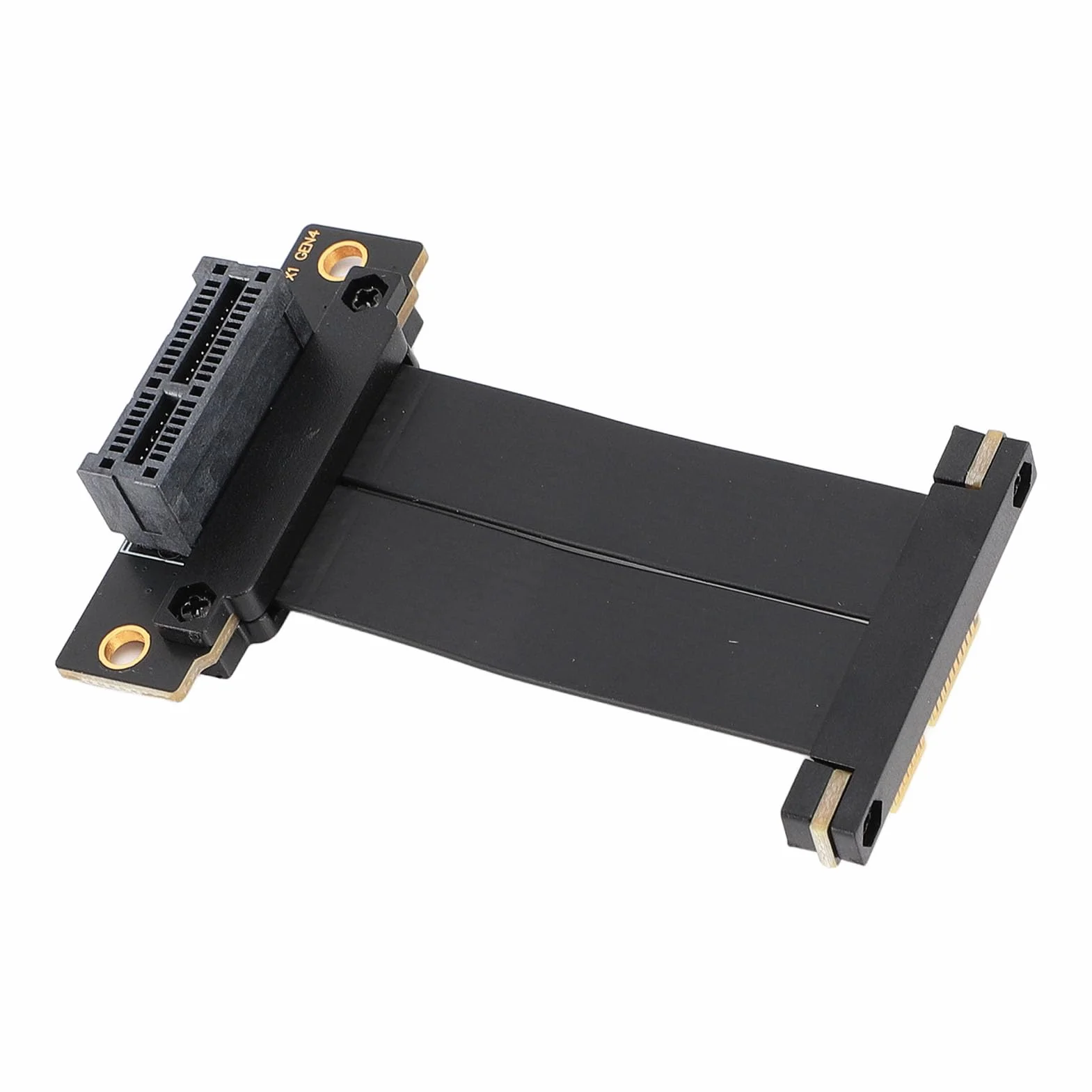 Fyearfly PCIe 4.0 X1 przedłużacz Riser Extension Kabel Straight to 90° do M.2 WiFi Firewire USB 2.5G kart dźwiękowych i dysków twardych (5 cm)