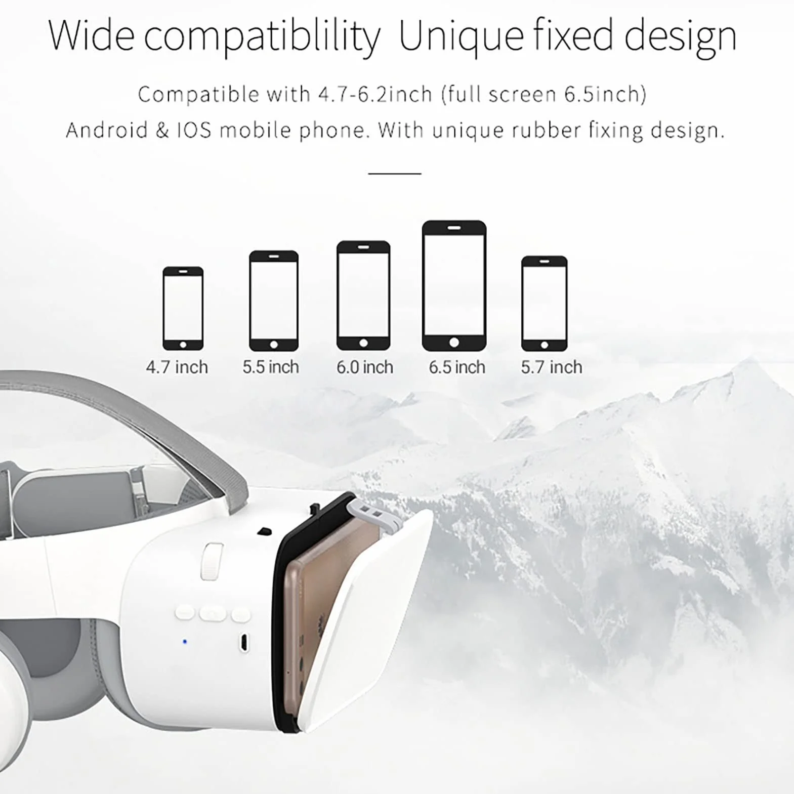 Okulary VR z pilotem zdalnego sterowania, okulary VR do filmów 3D gry wideo, VR Realidad Virtuales Game System VR zestaw słuchawkowy do iPhone'a Apple Android PC Phone (kolor: biały, rozmiar: 032)