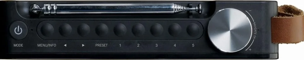 Lenco PDR-040 - przenośne radio DAB+ – radio FM – z Bluetooth – wbudowany akumulator o pojemności 2000 mAh – 3 W RMS – zegar i funkcja budzika – z prawdziwego bambusa – kolor czarny