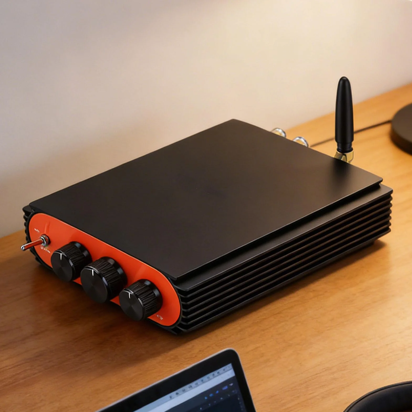 Wzmacniacz Cyfrowy BT 5.3, Dwukanałowy Wzmacniacz Stereo HiFi o Mocy 600 W z Chipem DSP TPA3255, Porty USB AUX SUB OUT, do Głośników Kina Domowego System Muzyczny (wtyczka UE)