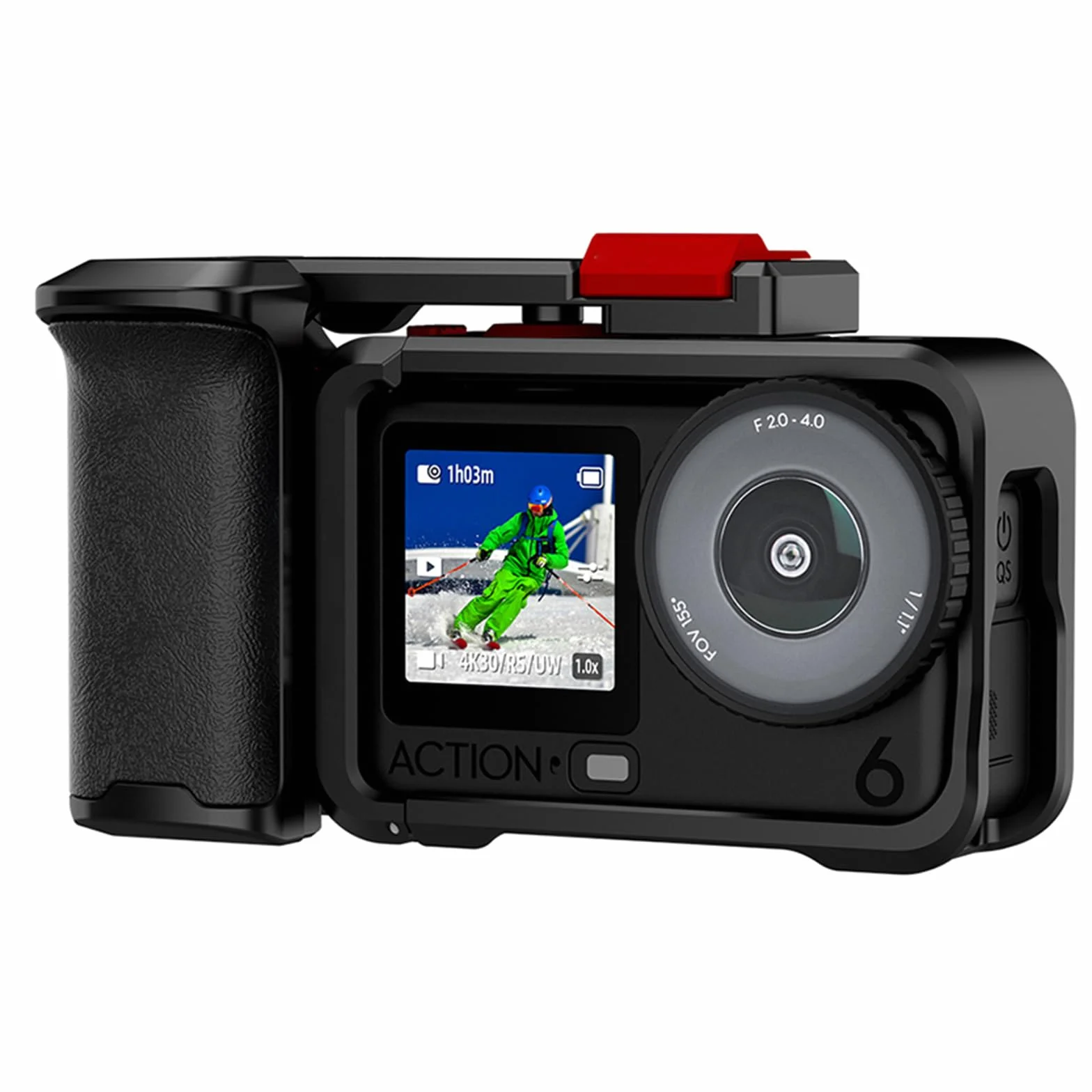 Zestaw uchwytów ulicznych do DJI Osmo Action 6, metalowy uchwyt do kamery z klatką dla królika, ergonomiczną konstrukcję, klatka ze stopu aluminium do DJI OSMO ACTION 6, akcesoria do kamer