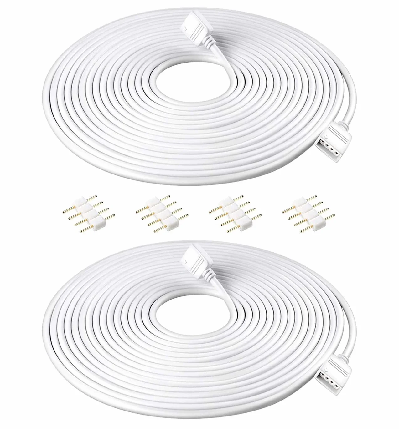 HUAZIZ Przedłużacz 5 m RGB LED, 4-Pinowy Kabel Przedłużający Do Taśm LED RGB (Biały)