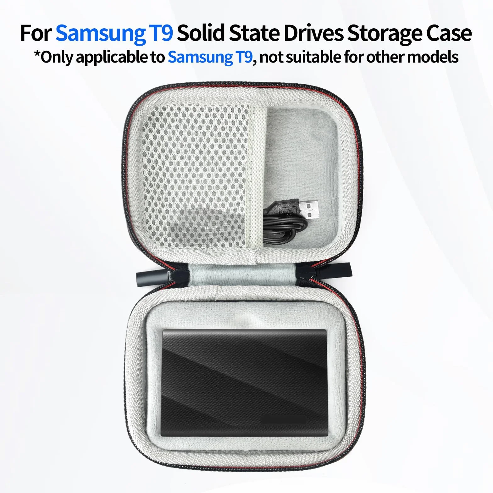 Samsung T9 etui na dysk twardy EVA wodoodporne pyłoszczelne czarne