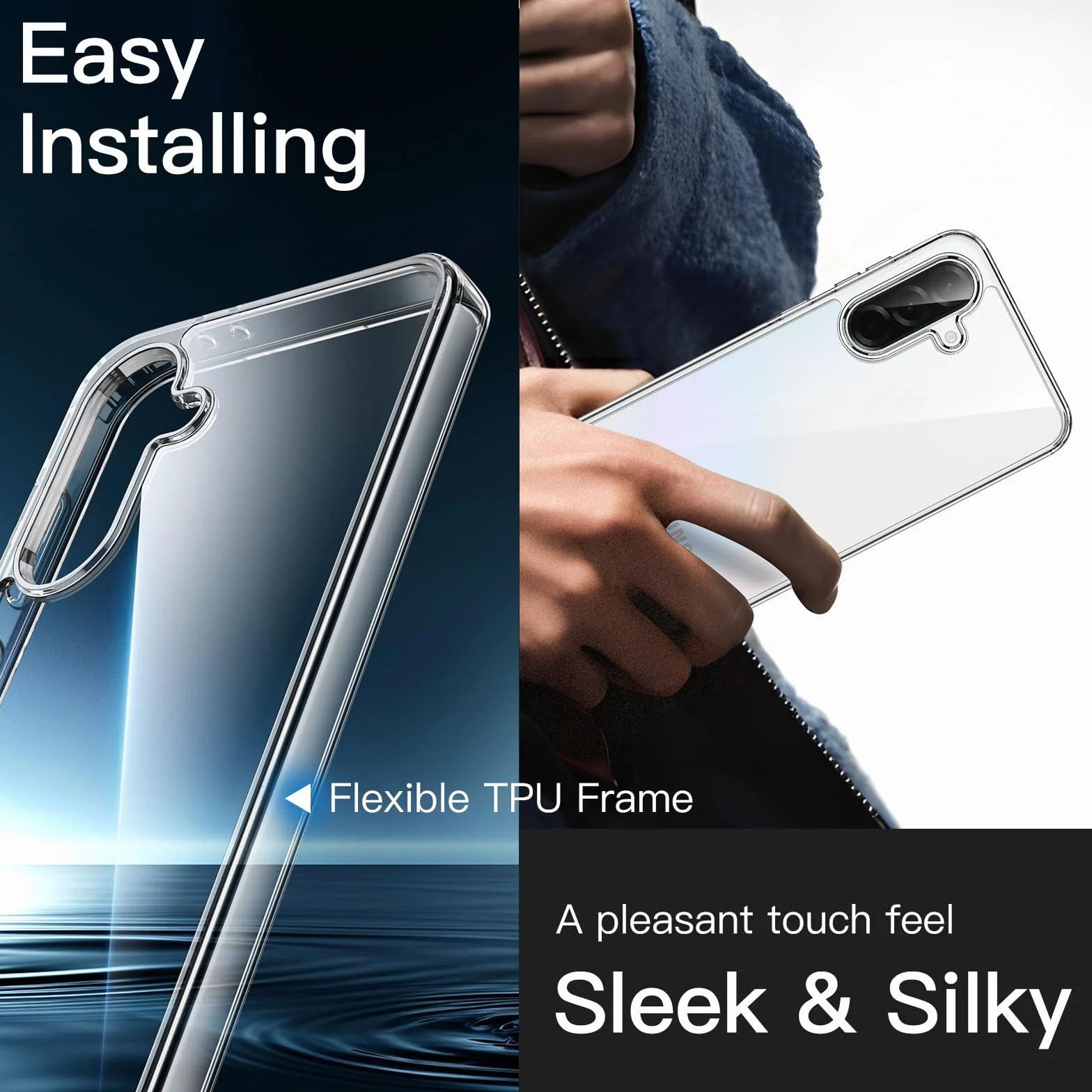 JETech Etui Samsung Galaxy A36 5G, Przezroczyste Odporne na Wstrząsy Bumper Ochronne Osłona Telefonu