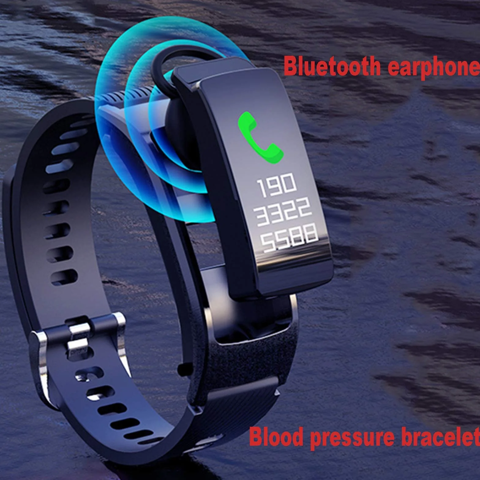 Inteligentny zegarek IP67 Wodoodporny monitor fitness Inteligentny zegarek z monitorem tętna i temperatury ciała/Bluetooth 4.0 Zegarek sportowy 0,96 cala HD Ekran IPS Niebieski (niebieski) little