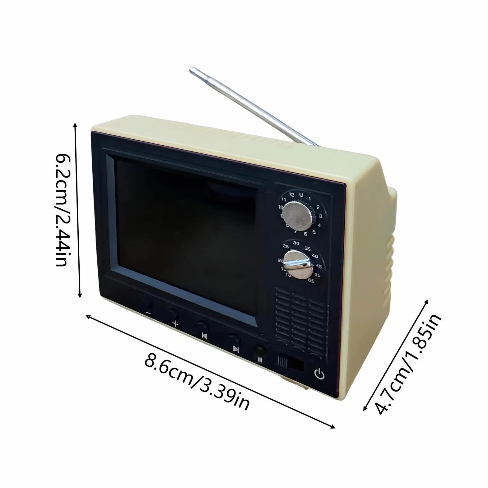 Kieszonkowy TV Małe Retro Zabawki Z Odtwarzaniem USB | Obsługa Słuchawek Telewizor Kieszonkowy Do Domu Salonu Sypialni Biura Akademika Przedpokoju Szafki Biurka Domku Dla Lalek