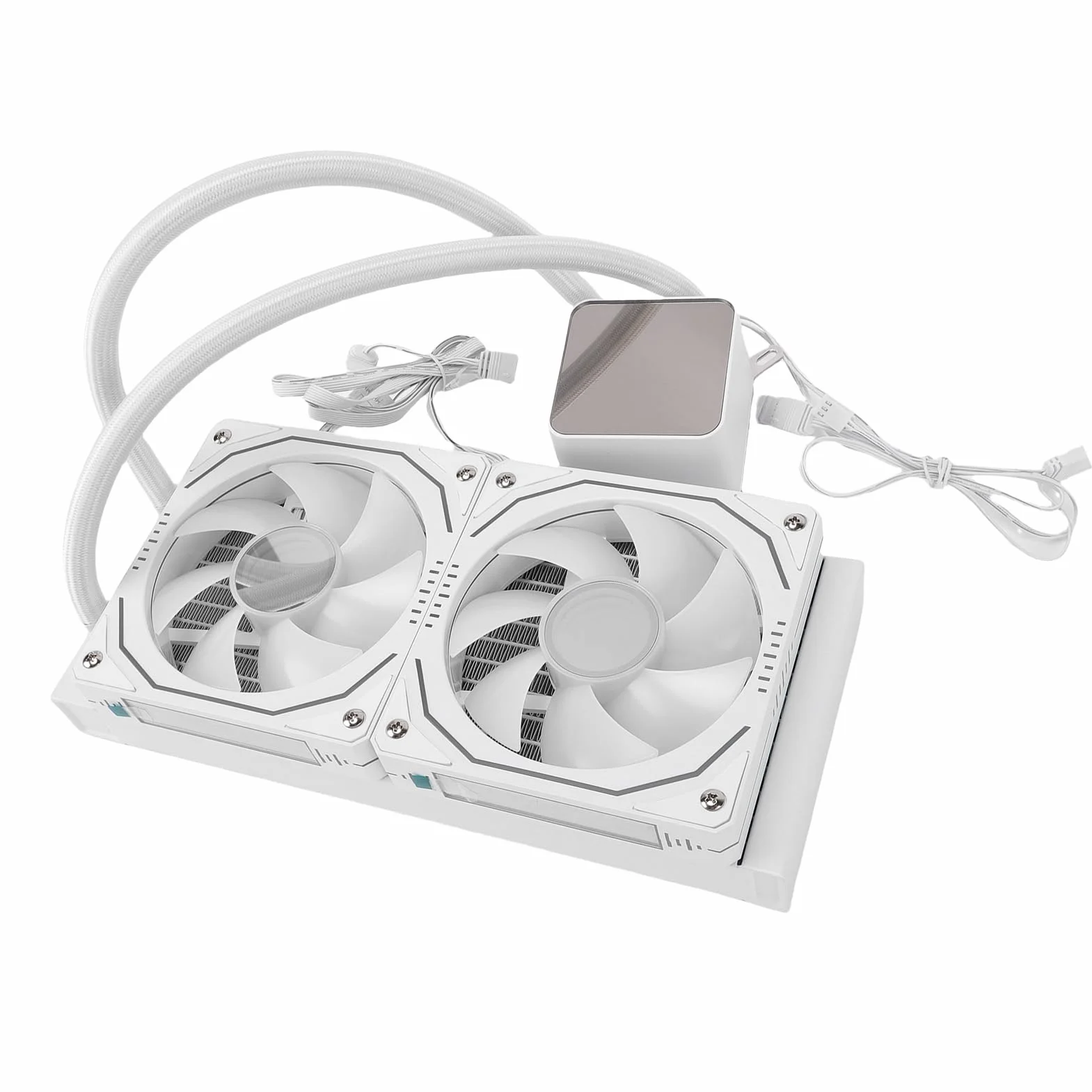 PUSOKEI Płynna Chłodnica Procesora AIO 240 Mm |ARGB 2,2-calowy Ekran LCD dla AM4 AM5 z pętlą zamkniętą (WHITE)