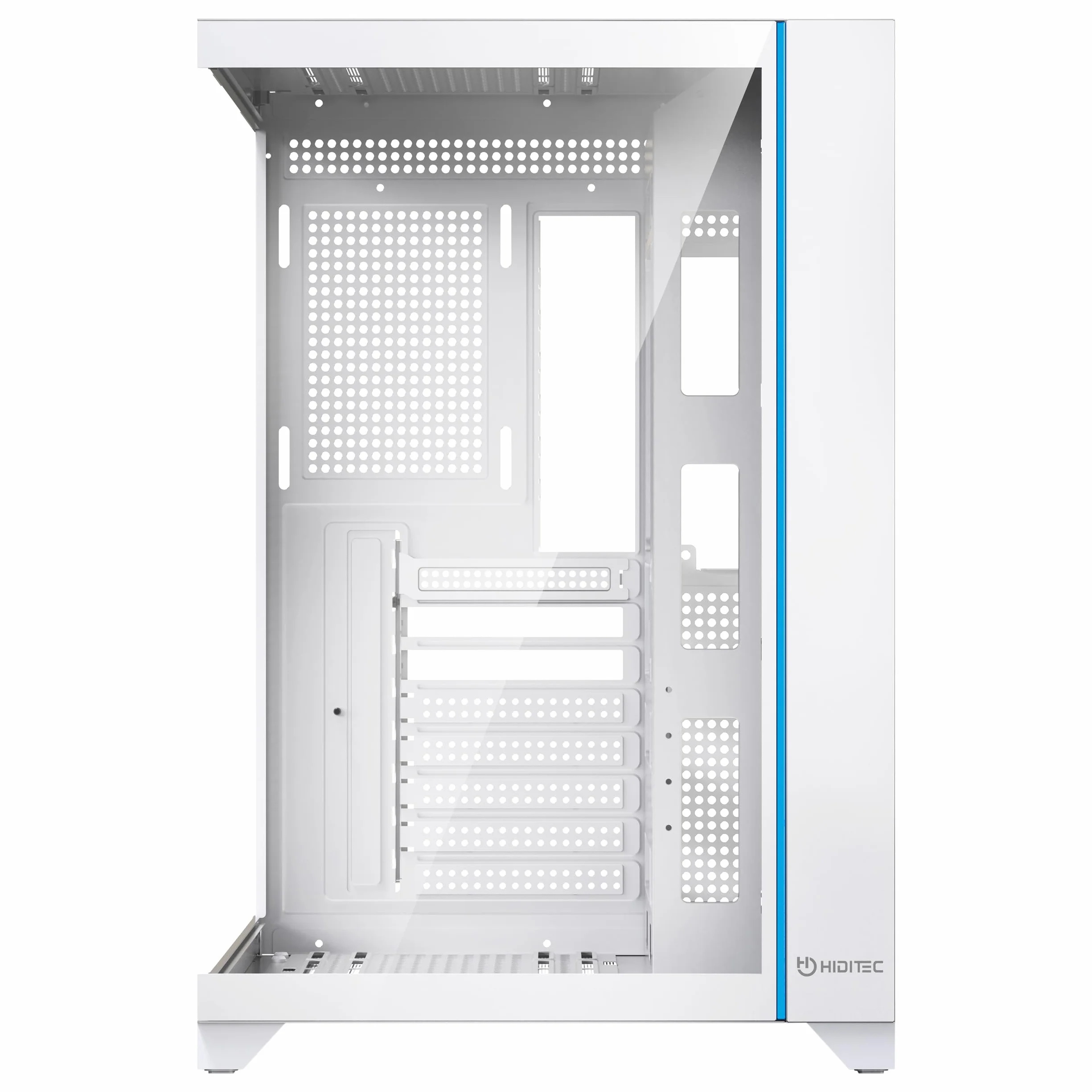 Hiditec Obudowa komputera ATX PC Gaming H3, złącze USB Type-C,1x12cm wentylator ARGB, kontroler ARGB, kompatybilny BTF, ATX i micro ATX, podwozie z systemem podwójnej kamery, do 10 wentylatorów 120 mm