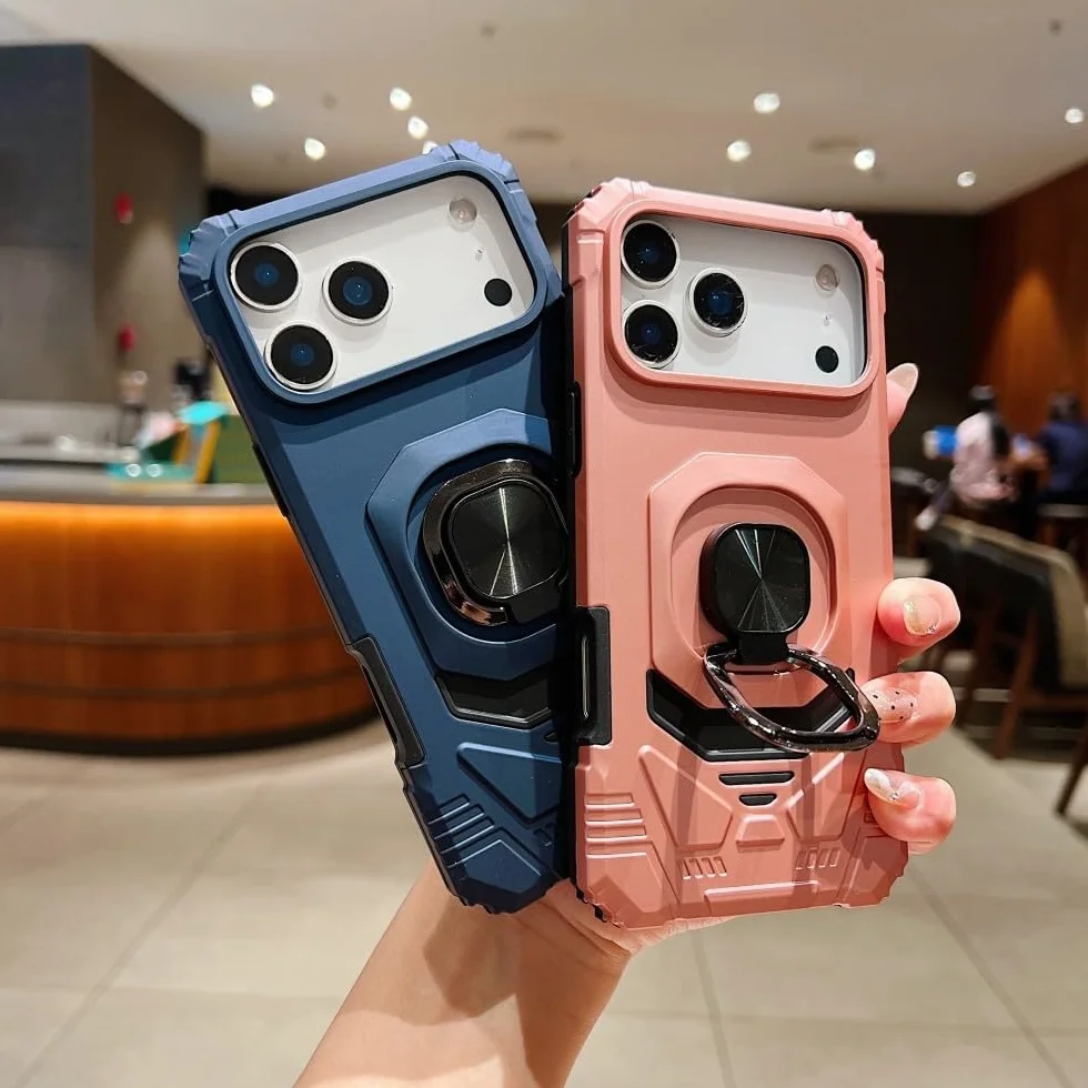 etui kompatybilne z iPhone XR (kolor: ciemnoniebieski) odporny na wstrząsy pierścień stojak obudowa twarda tylna silikonowa osłona stylowa