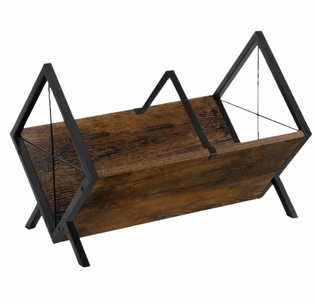 Magazyn płyt Black Label, Stojak na płyty winylowe, czasopisma, książki z przekładkami, brązowy, 15,7 x 8,7 x 12 cali