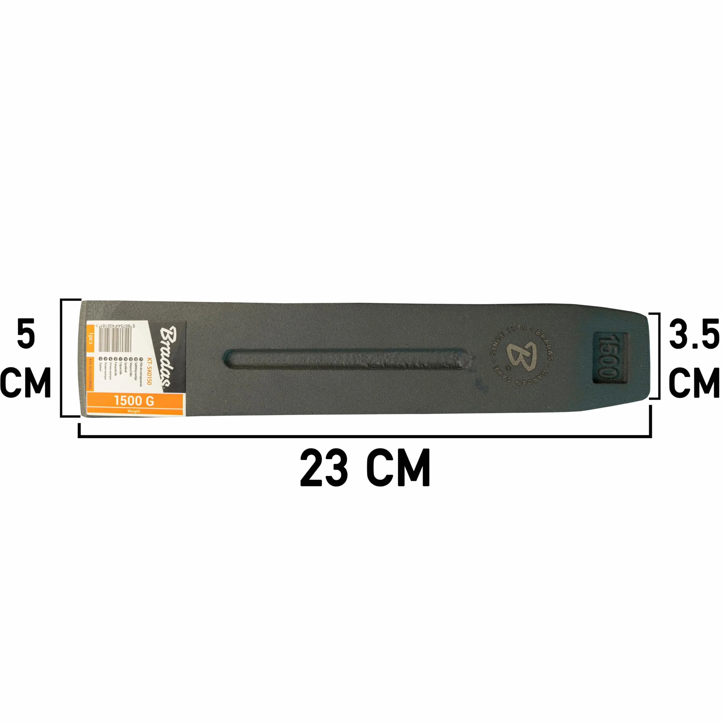 Bradas 5181 Stalowy klin rozłupywający, 1,5 kg, do ścinania/pozyskiwania