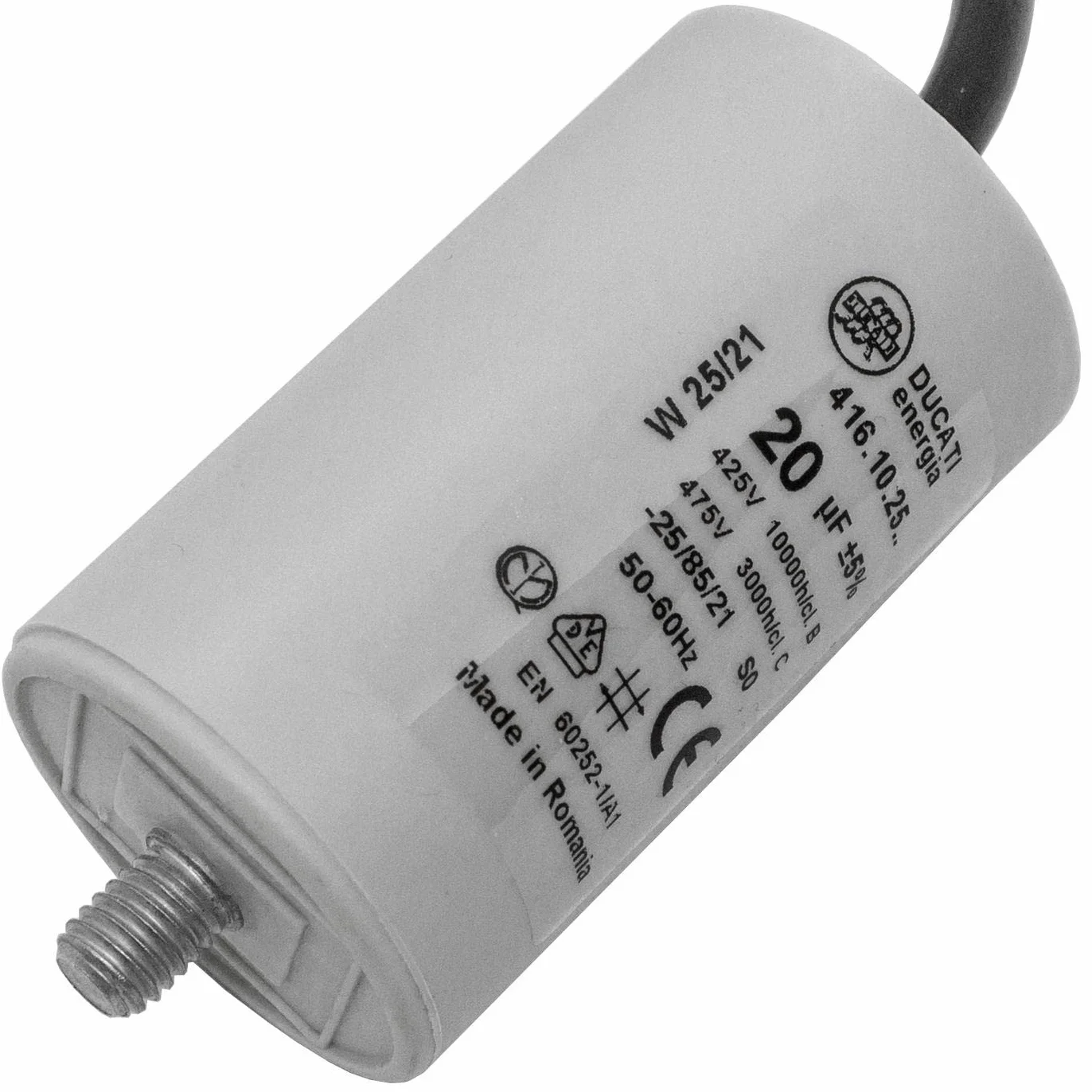 Kondensator rozruchowy Lumonic 20µF 400V 40x70mm 416.10.25 B