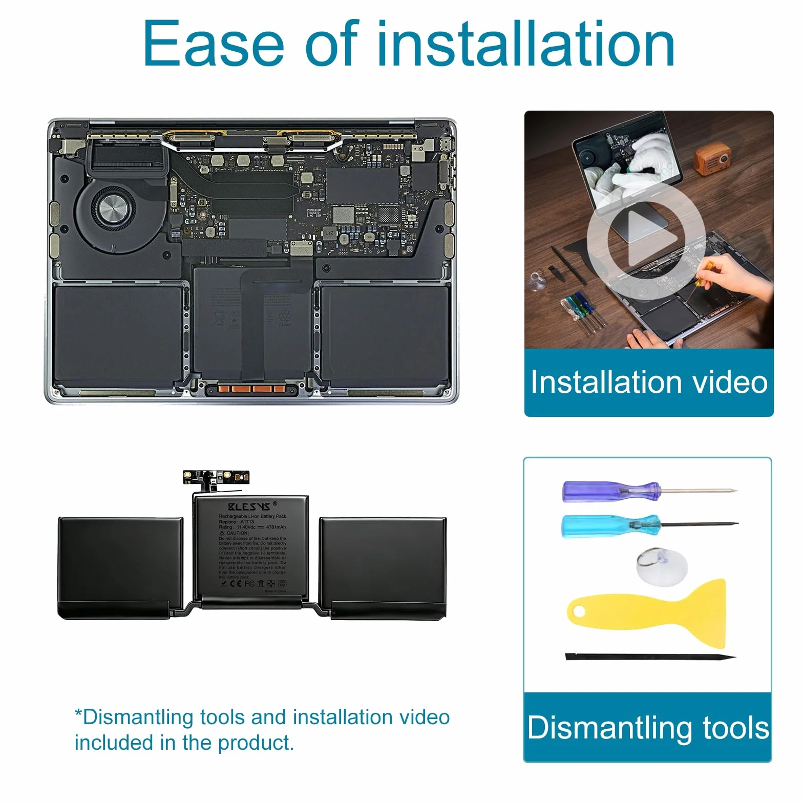 BLESYS A1713 akumulator do MacBook Pro 13 cali A1708
