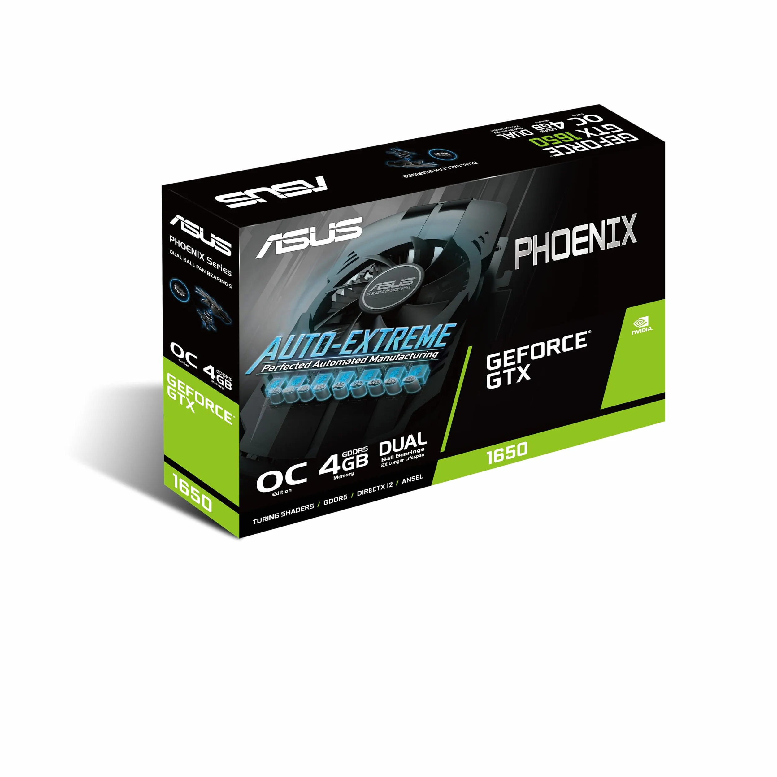 ASUS NVIDIA GeForce GTX 1650 Phoenix OC 4G karta graficzna dla graczy (PCIe 3.0, pamięć 4 GB DDR5, HDMI, DVI, Displayport)