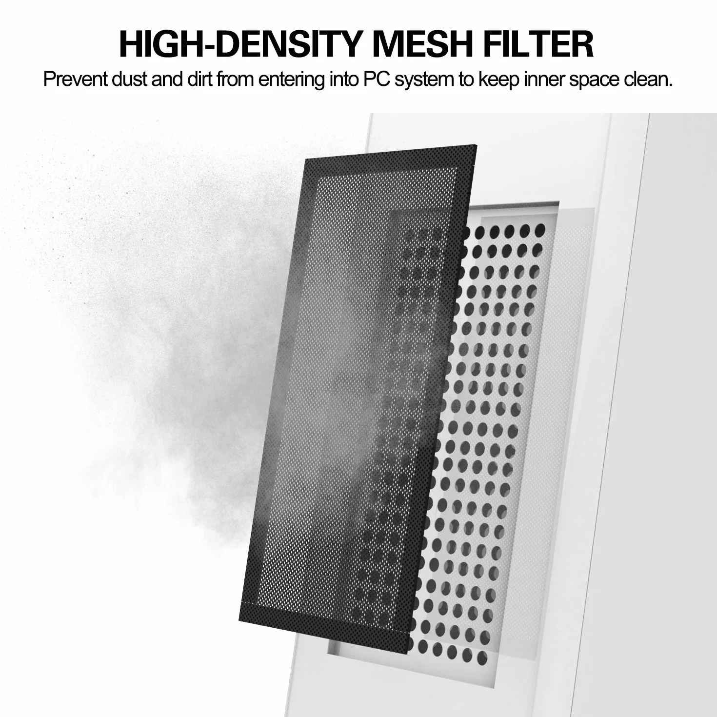 MoKo 120 * 240mm Dust Filter for Computer Cooler Fan, 2 Pack Magnetic Frame PC Fan Dust Mesh PC Cooler Filter Dustproof PVC Cover - Black