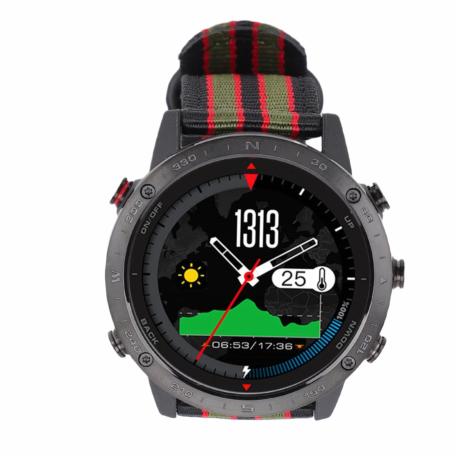 Tbest Sportowy Smartwatch, Dłuższa żywotność Baterii, Solidna Konstrukcja, Bezproblemowa łączność - Stop Ti, materiał Nylonowy - Bateria 320 MAh LI do Pływania, Biegania